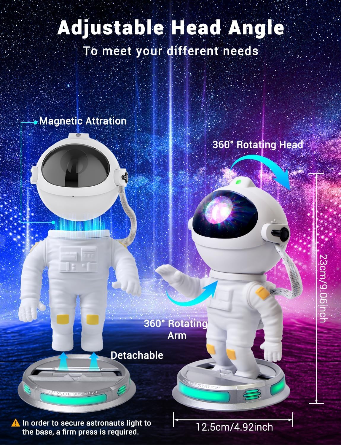 Tunpahcon Astronaut Galaxy Projector Starry Sky Night Light With Nebula, Remote Control Colorful Changing Ceiling Projector, Sui