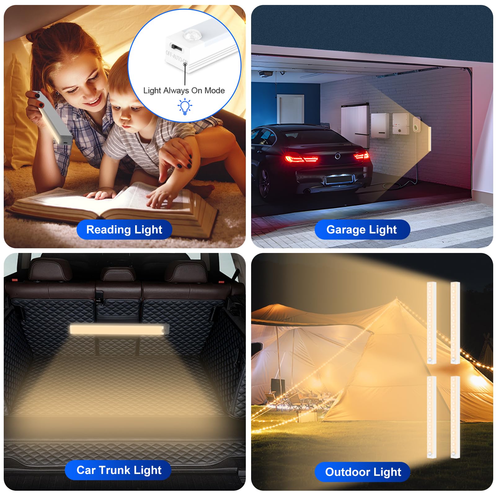 Xsinoli Under Cabinet Lights - Motion Sensor Light Indoor For Pantry, Closet, Kitchen, Bathroom - Battery Operated Magnetic Cabi