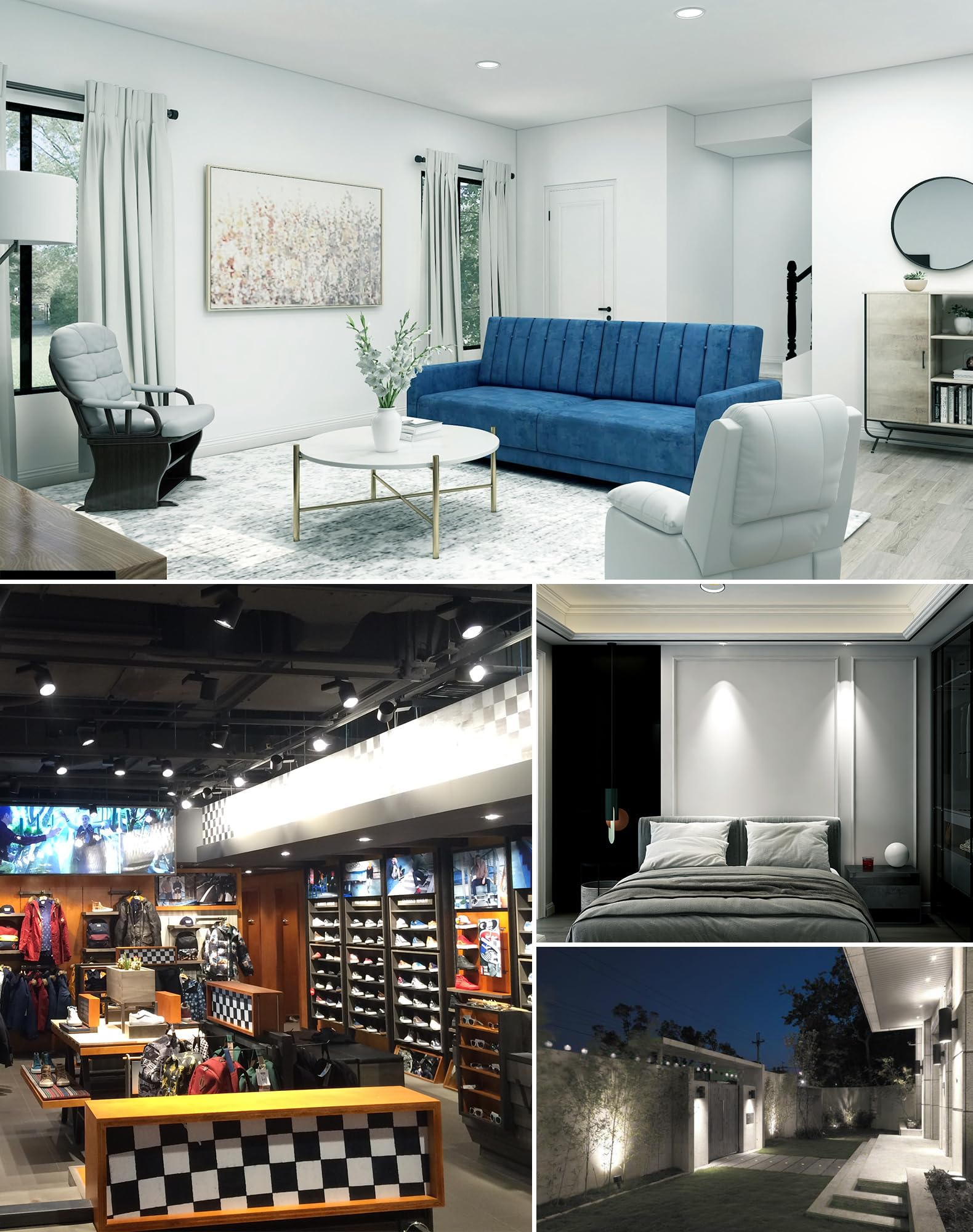 Gohdlamp Mr16 Led Bulbs 12-Pack 6000K Cool White 5W Gu5.3 Spotlight Bulb  Non-Dimmable 38?Beam Angle For Landscape  Recessed  Track Lighting Commercial Security & High Bay Lighting