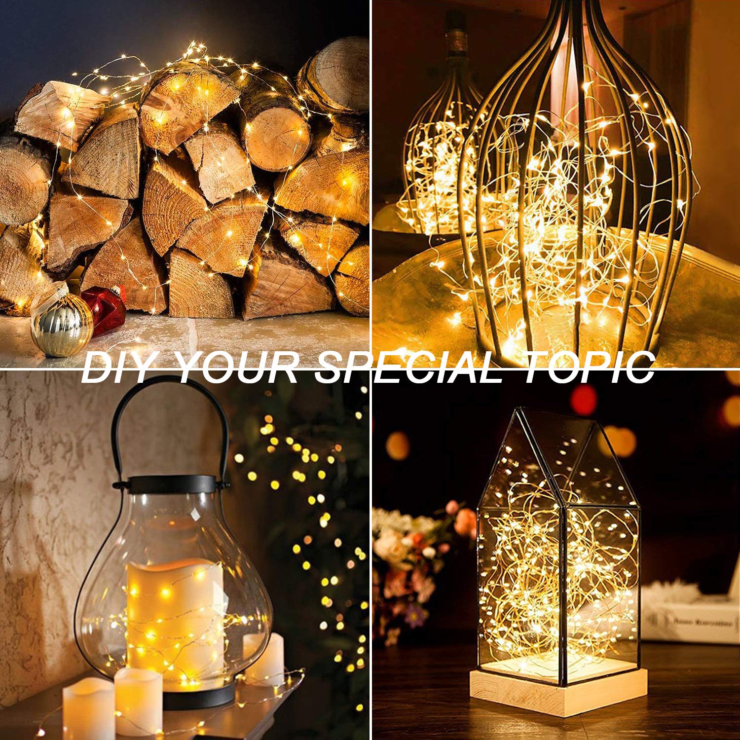 Mumuxi 2 Pack 33 Ft Remote Control Fairy Lights Battery Operated String With Timer, 100 Led Christimas Twinkle Waterproof Silver