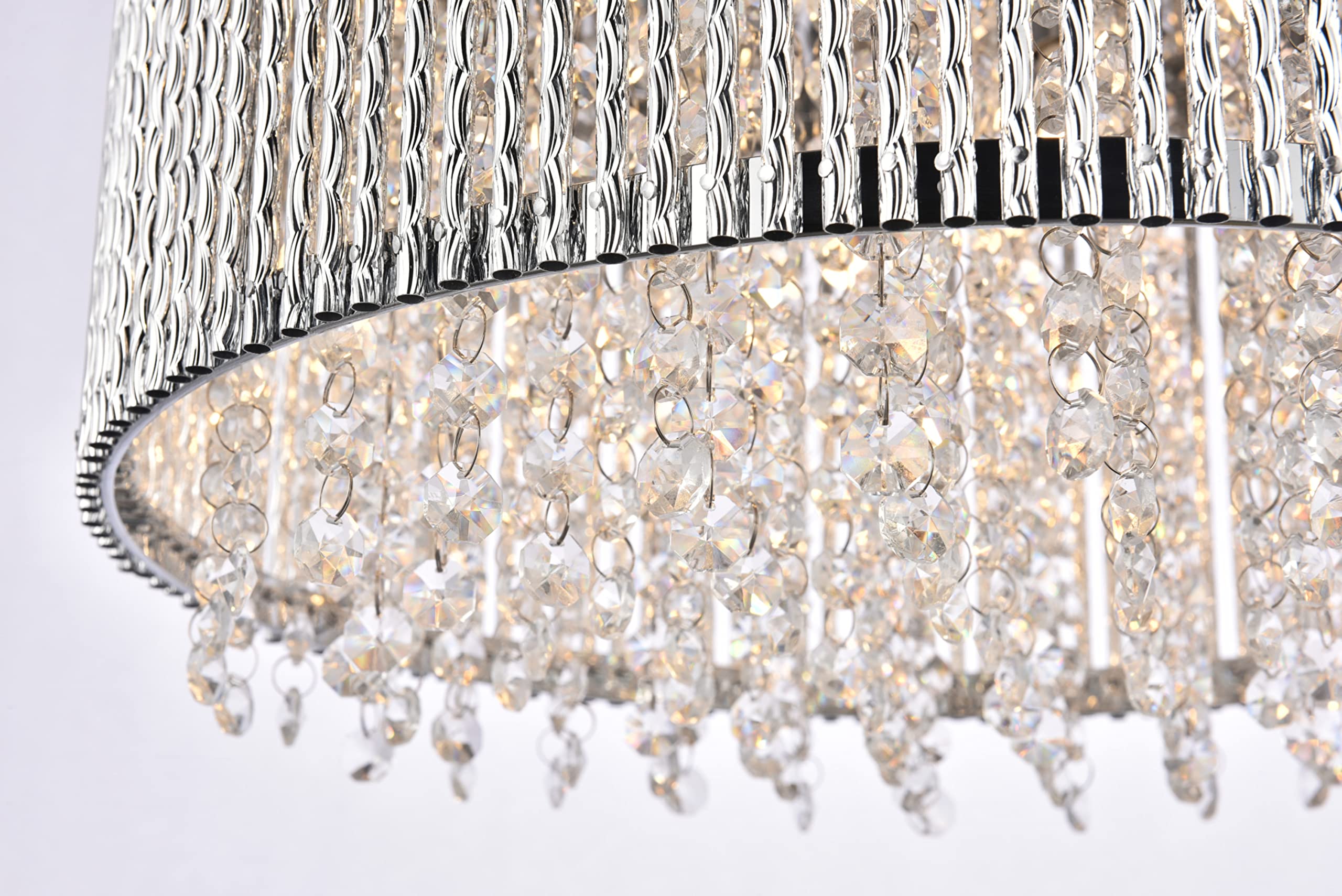 Elegant Lighting Influx Ten Light Pendant - Silver, Model V2092D16C/Rc