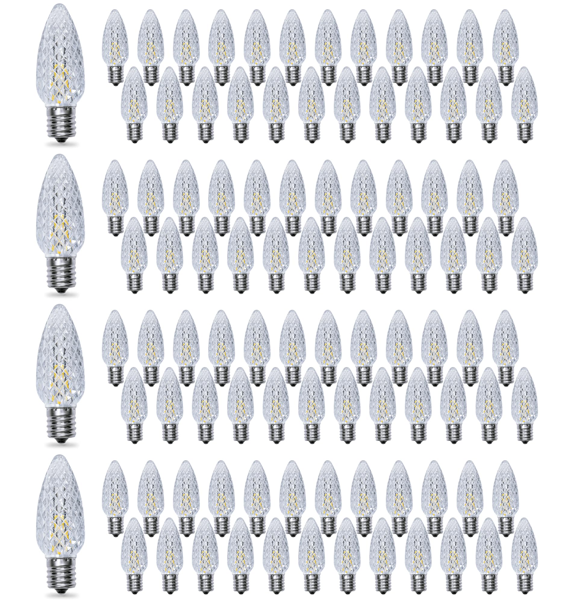 Yimilite C9 Christmas Light Bulbs 100 Pack, Shatterproof Replacement Led Bulb, 2700K Warm White Fairy Lights For Indoor And Outd