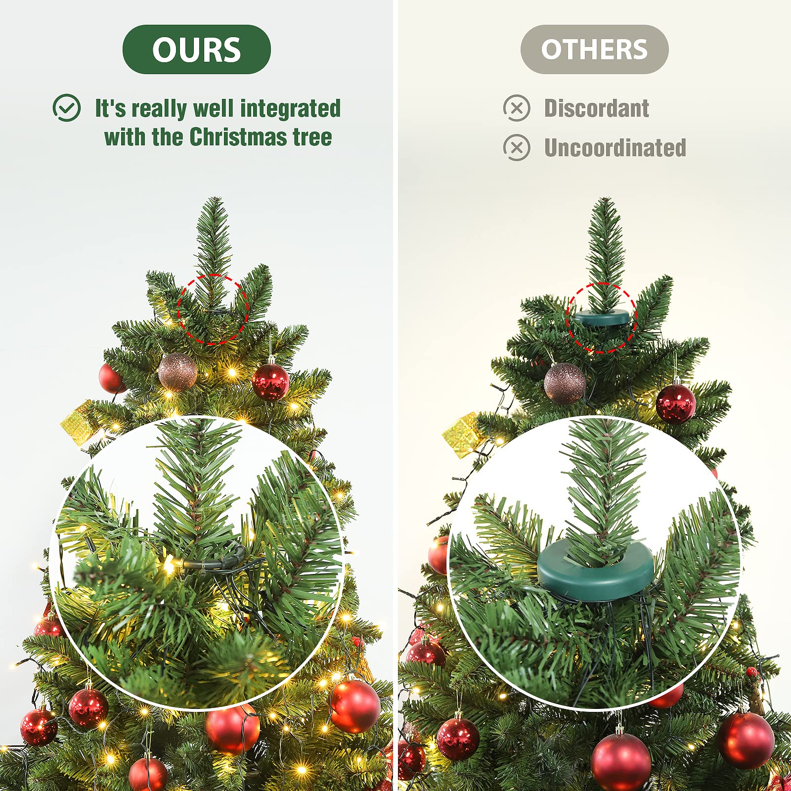 Salcar Christmas Tree Lights, 9Ft X10Strands Easy To Install Christmas Lights With 8 Modes Memory Timer Function, 350Leds Ul Cer