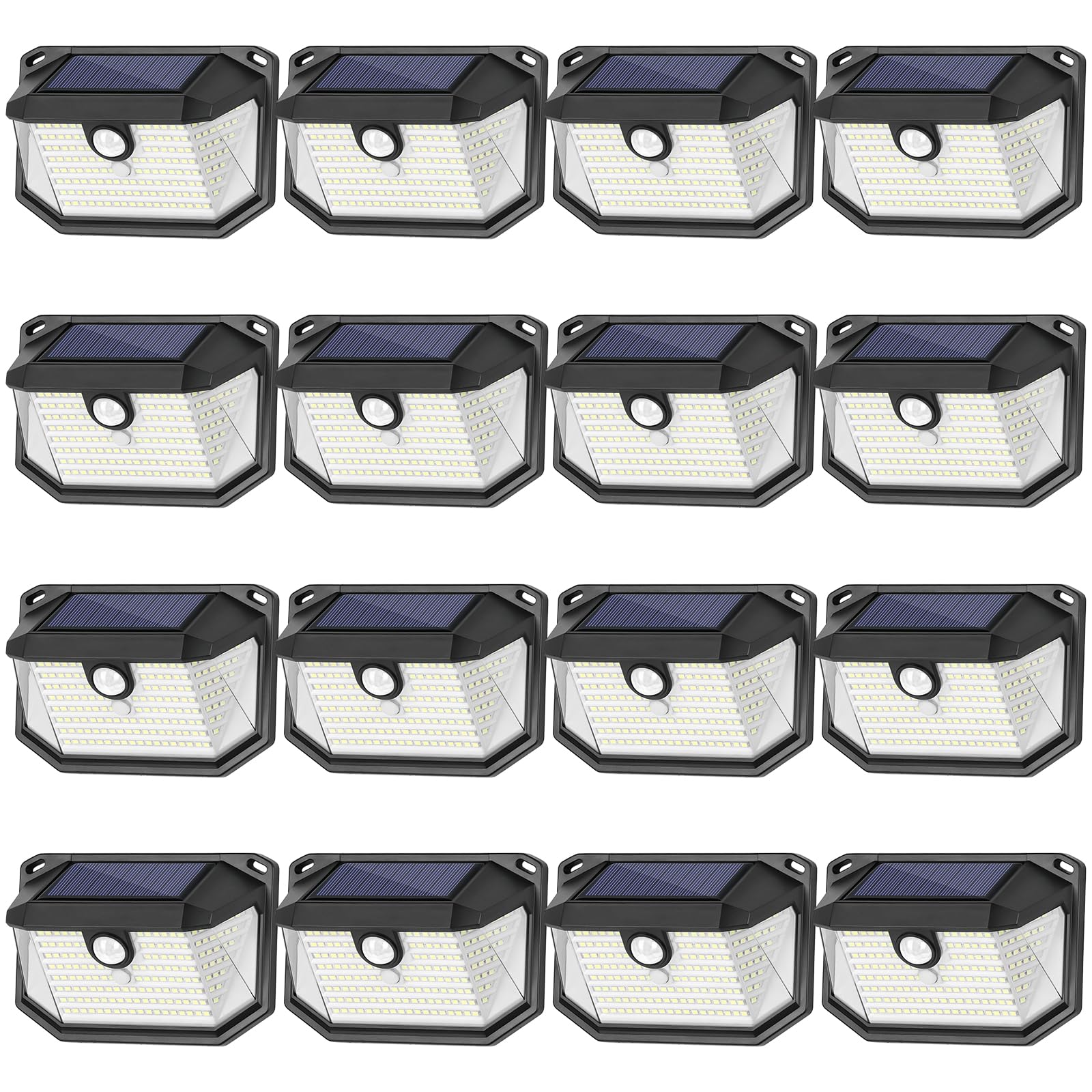Solar Outdoor Lights, 16-Pack Super Bright 178 LEDs Motion Sensor Wall Light with 270? Wide Angle & 3 Modes, Waterproof Solar Po