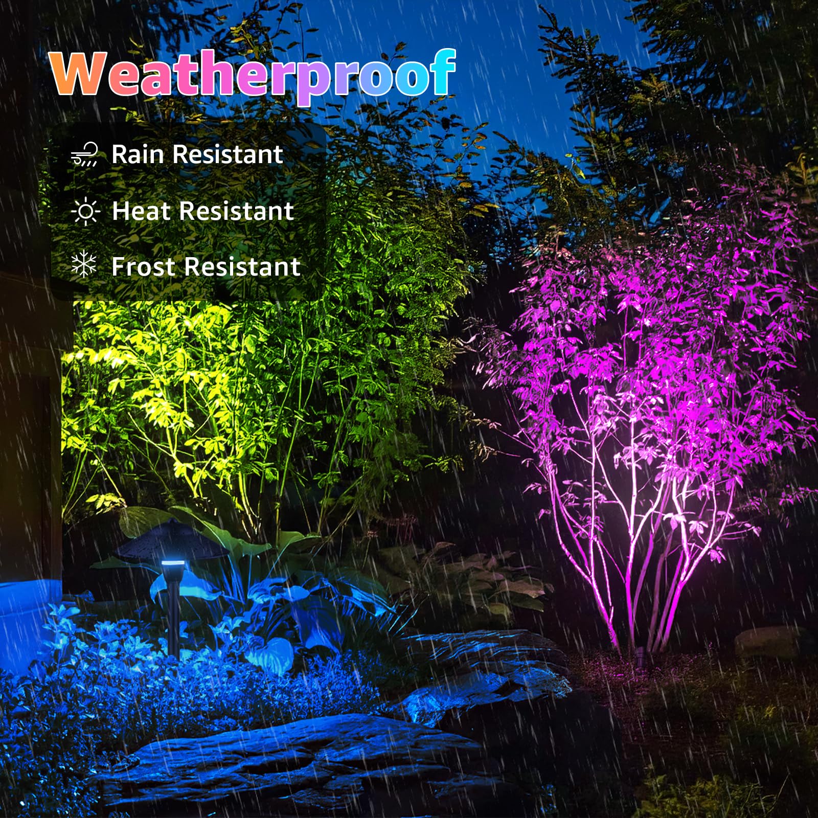 Sunvie Rgbw Landscape Lighting Kit 12V Low Voltage Landscape Lighting With Connectors  Color Changing Low Voltage Pathway Lights Wired With Spotlights Waterproof For Holiday Patio Garden Yard 12 Pack