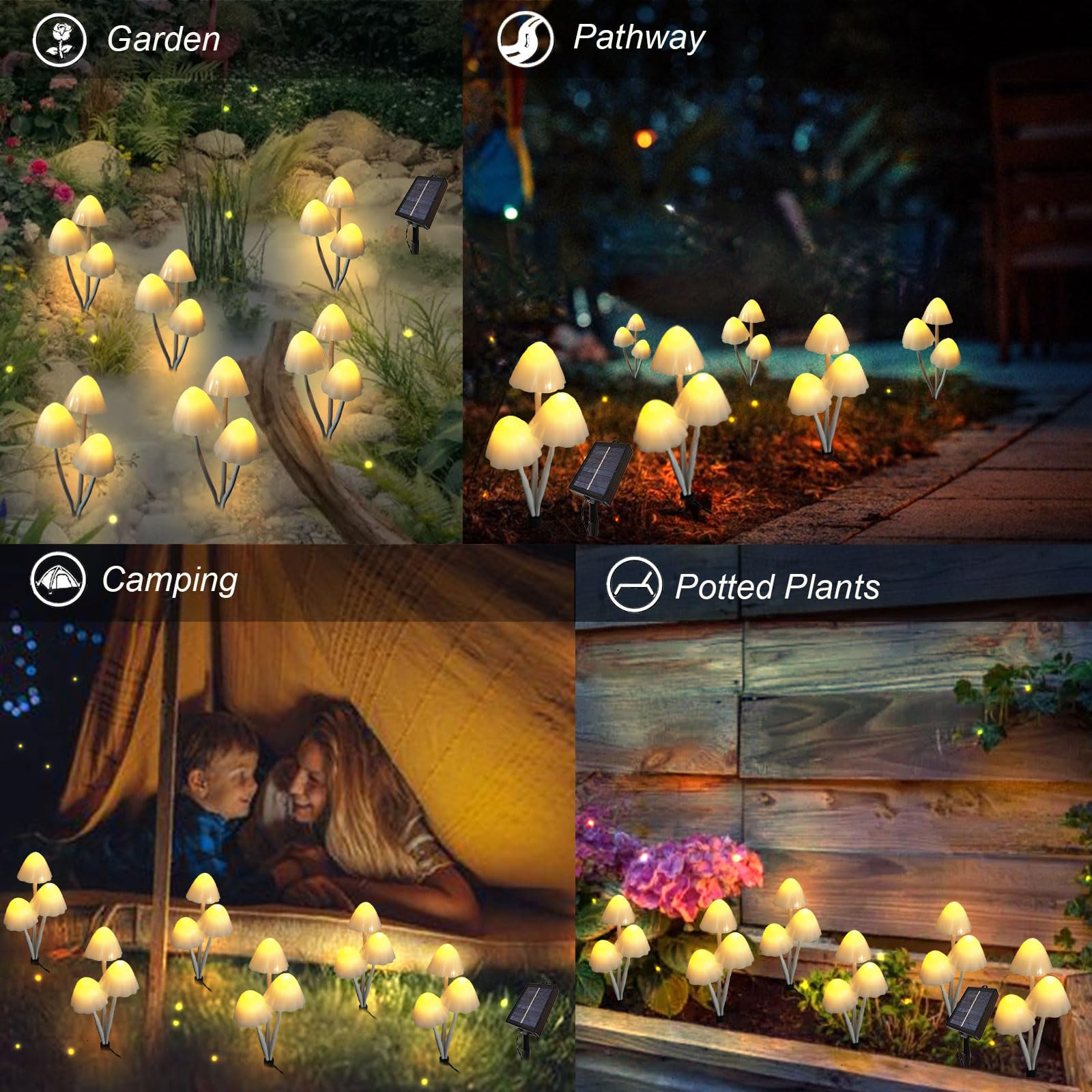 Evicyego Solar Mushroom Lights For Outside, 6Pack 18Led Mushrooms With 8 Lighting Modes, Unique Mushroom Garden Decor Gifts, Cut