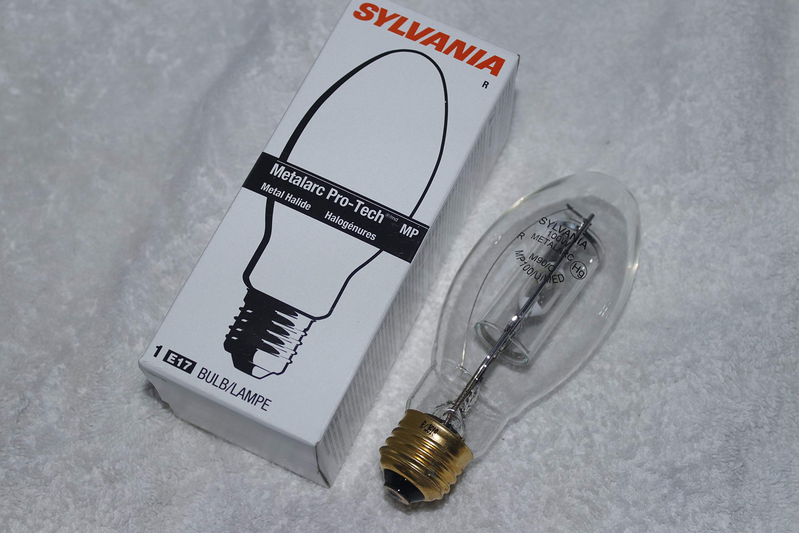 SYLVANIA Pulse Start Metal Halide 100W Light Bulb, Model 64417, E17/E26 Medium, Metal