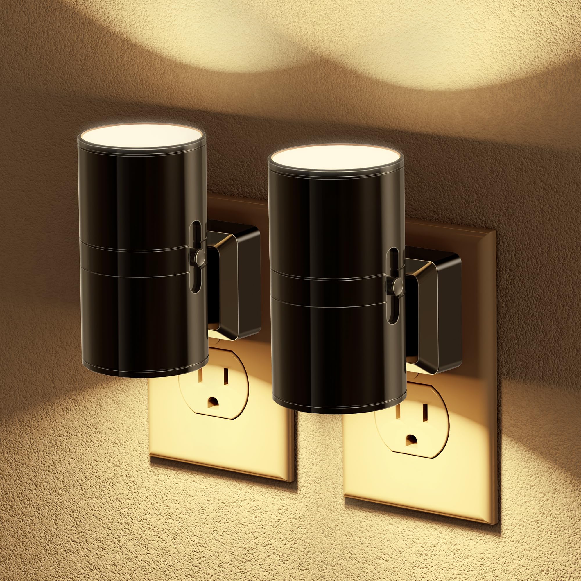 JandCase Night Light, LED Night Lights Plug into Wall, 2 Pack Automatic Nightlight with Light Sensor, 3000K Soft White 0-100LM D