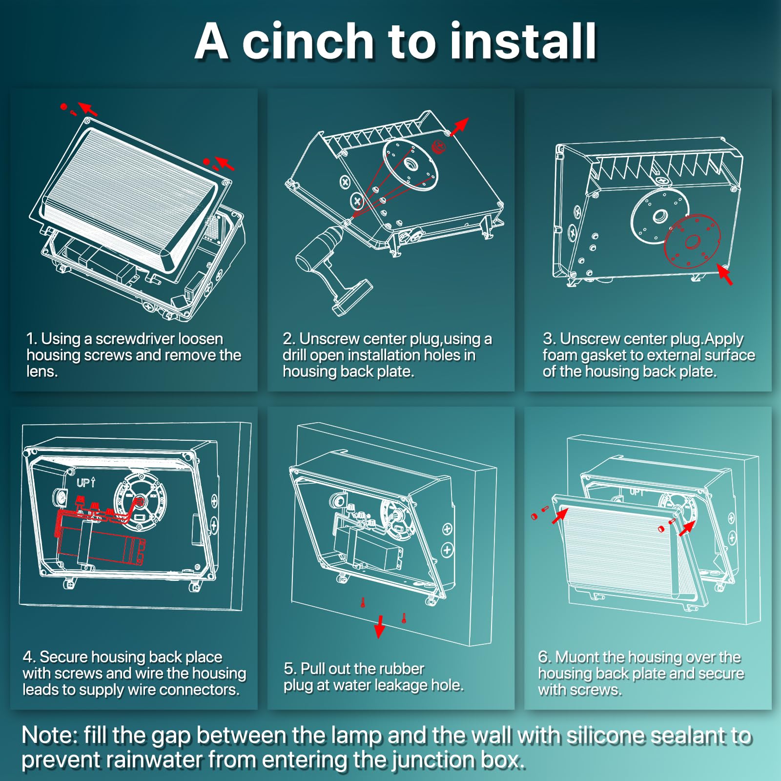 Litezone 120W Led Wall Pack Light, 18000Lm, 5000K Daylight, Outdoor, Ul Listed, Bronze