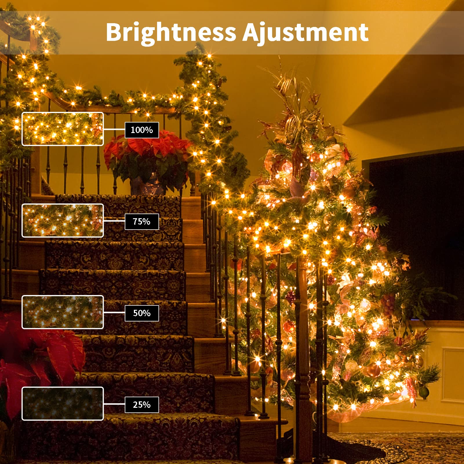 Zaiyw 50Led Battery Operated String Lights 16.5Ft With Remote & Timer, Warm White, 4 Pack