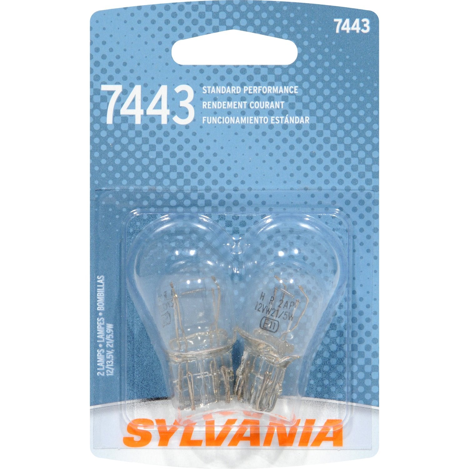 Sylvania 7443 Basic Miniature Bulb, (Contains 2 Bulbs)