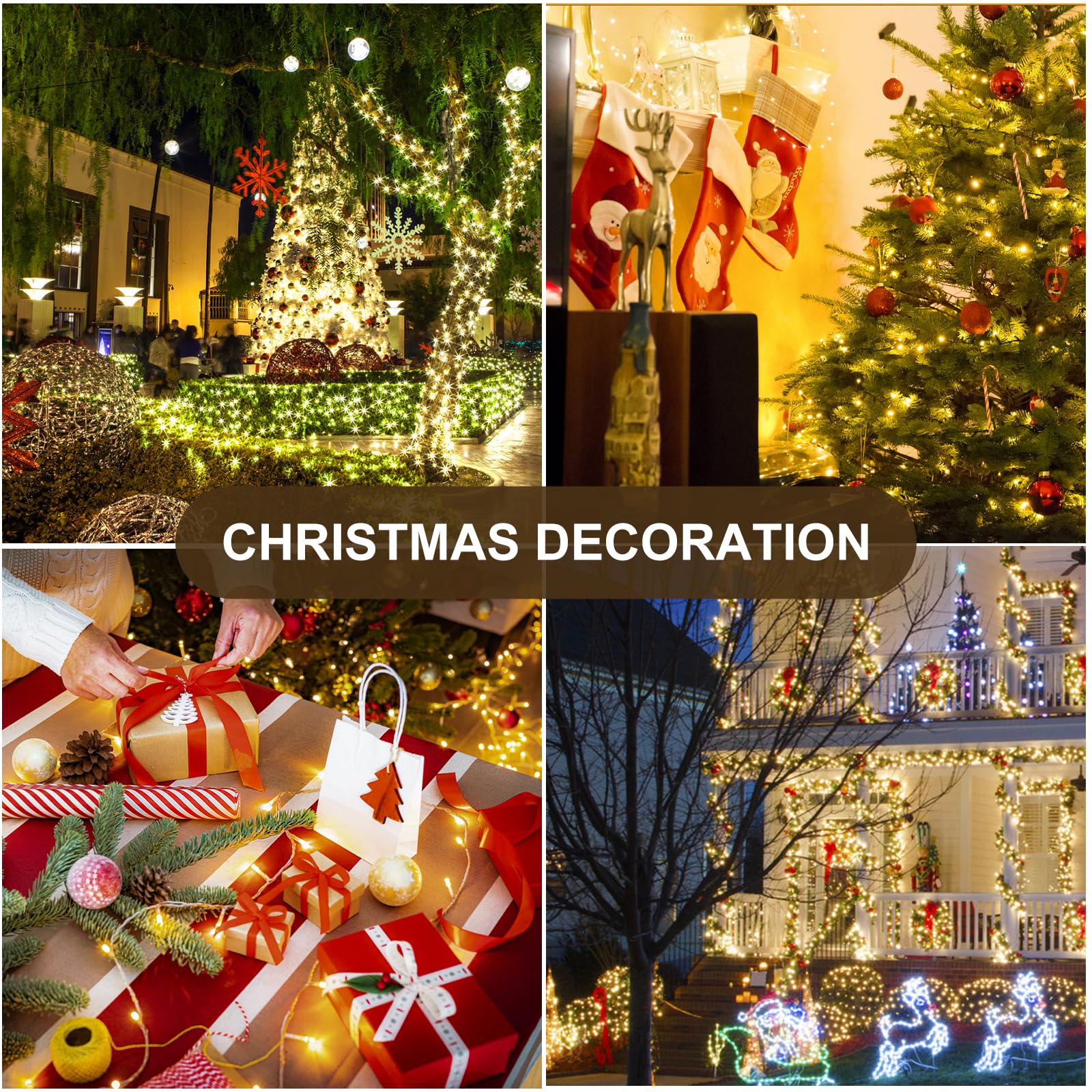 Varmepals 200 Led Plug In String Lights With Remote Outdoor Indoor,Extra-Long 76Ft Warm White Twinkle Fairy Lights Clear Wire Fo