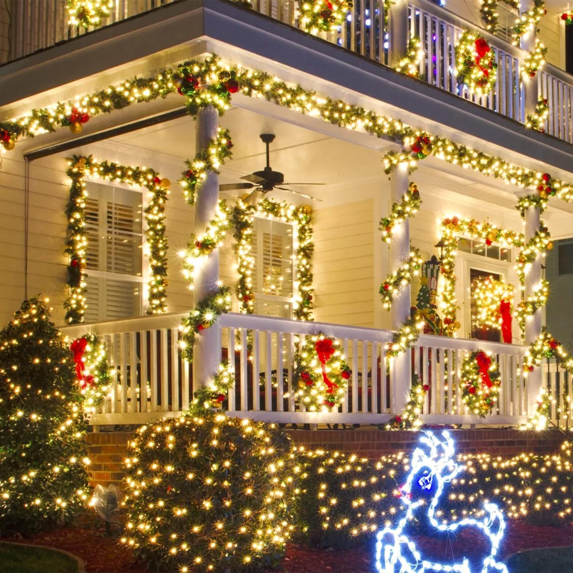 weillsnow LED Christmas Lights 164FT 500 Waterproof Twinkle Warm White HB-500COI