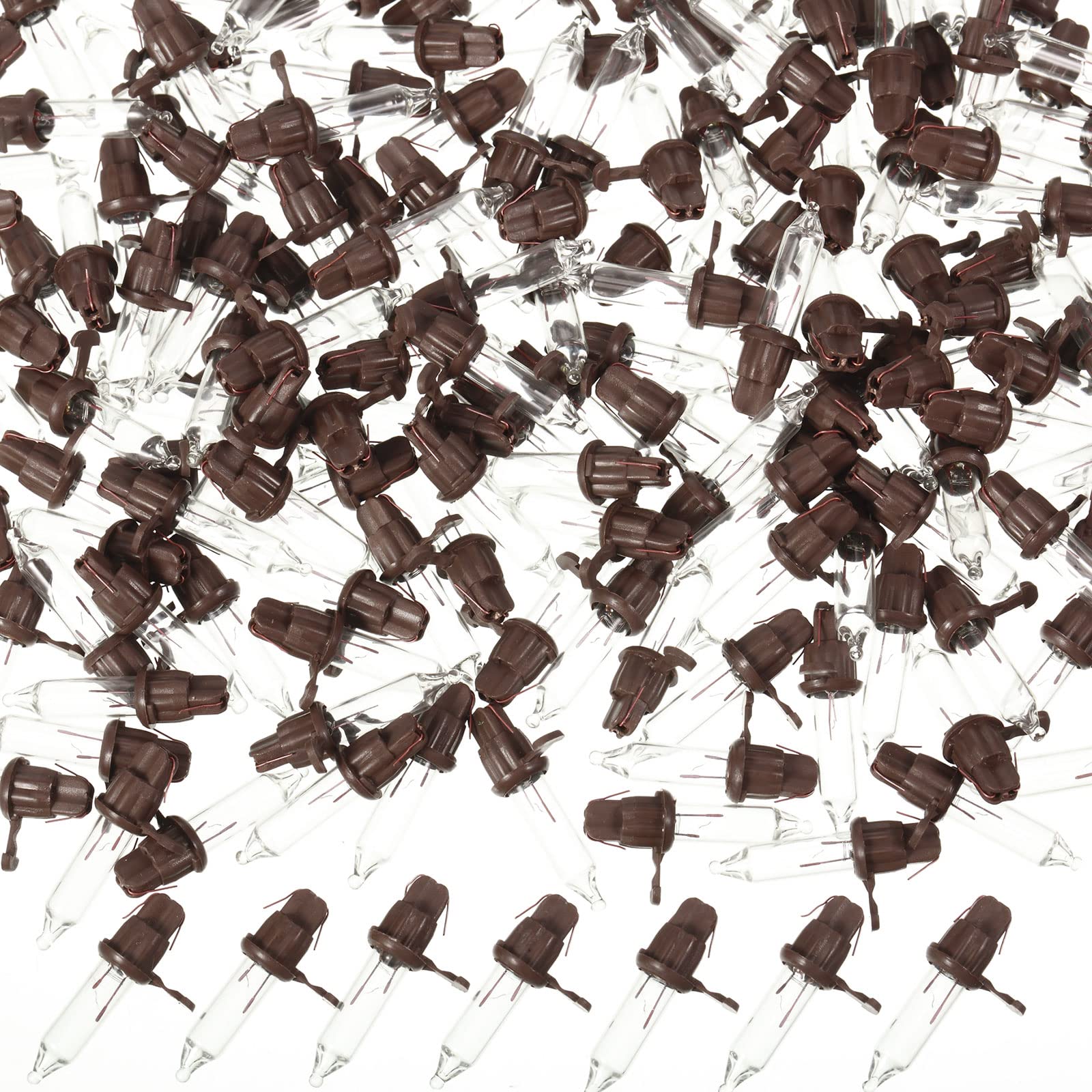 200 Count 2.5V Christmas 50/100/150/200 Count Mini Incandescent Wire String Lights Replacement Bulbs Indoor/Outdoor Christmas Lights Decorations For Home Xmas Tree (Brown Base With Warm White Bulb)