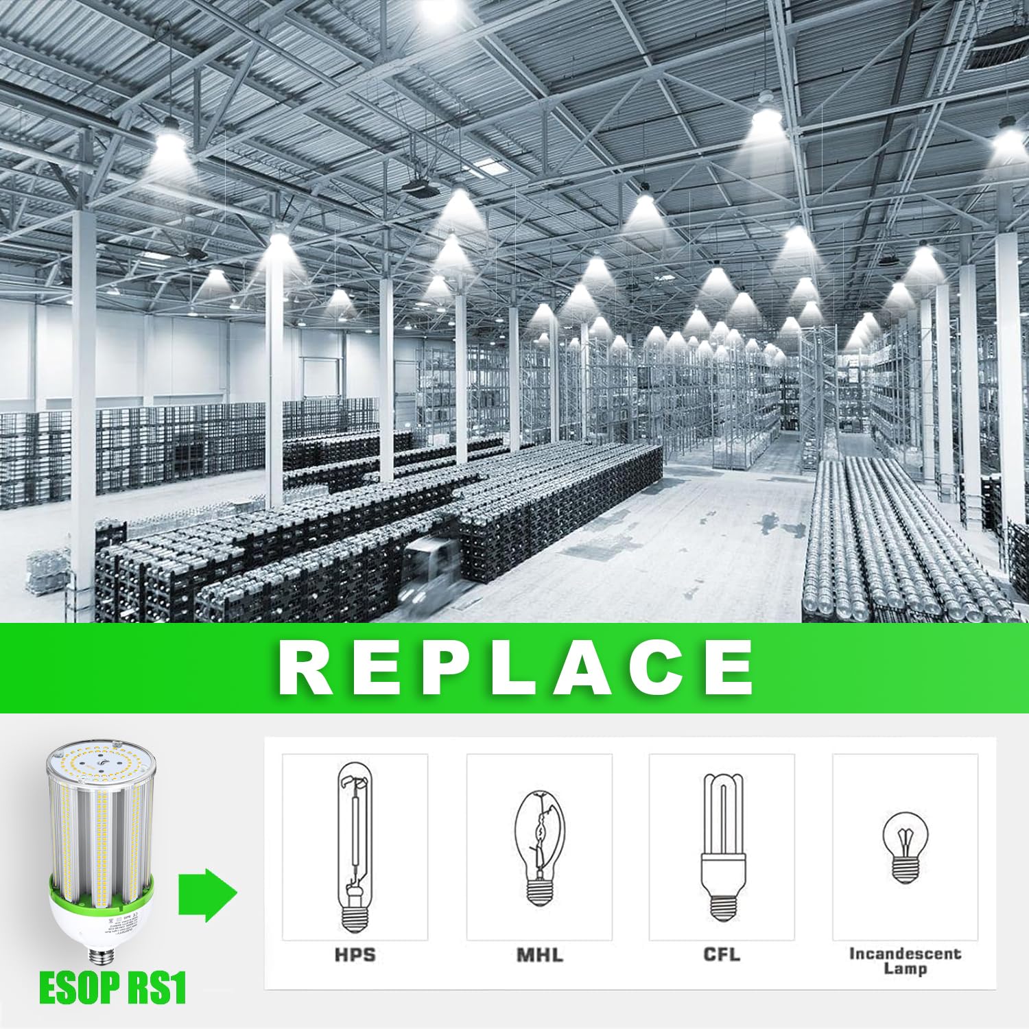 Djdtdty Amazon High Brightness 100W Led Light Bulb, E26 E39 Base Led Corn Lamp, 15000 Lumen 5000K Daylight 100V~277V Corn Cob Li