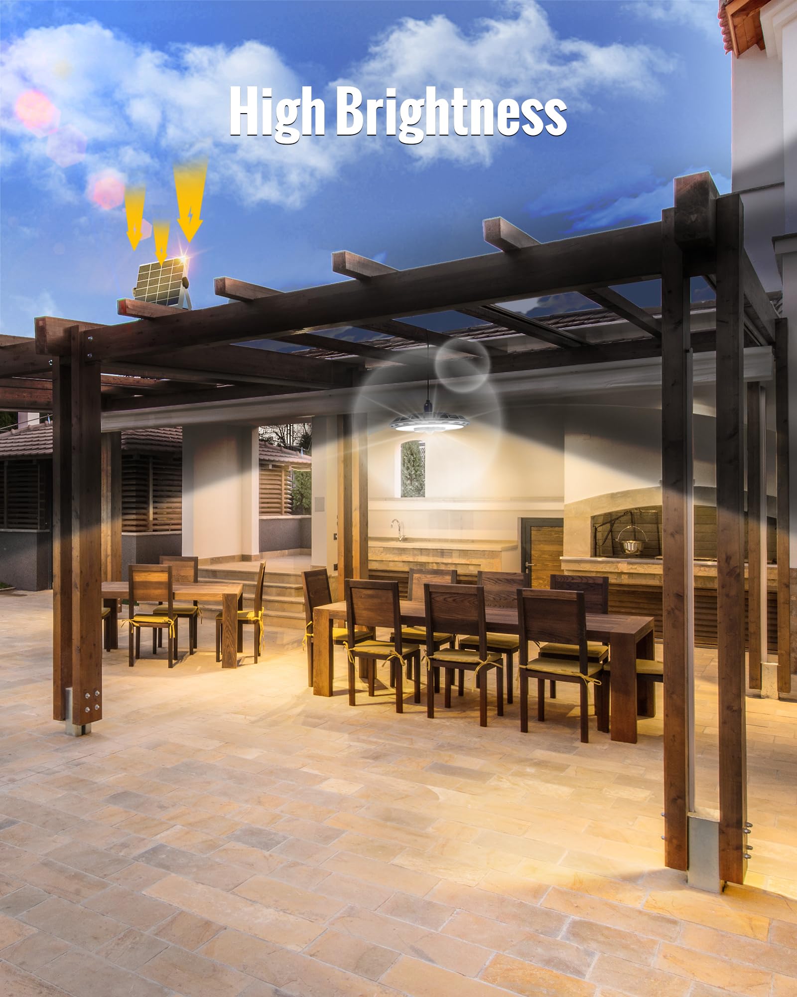 Fabstyl Dual Head Solar Light Indoor Outdoor, 3000Lm Solar Shed Lights Daytime Available With 3 Color Temperature, Solar Powered