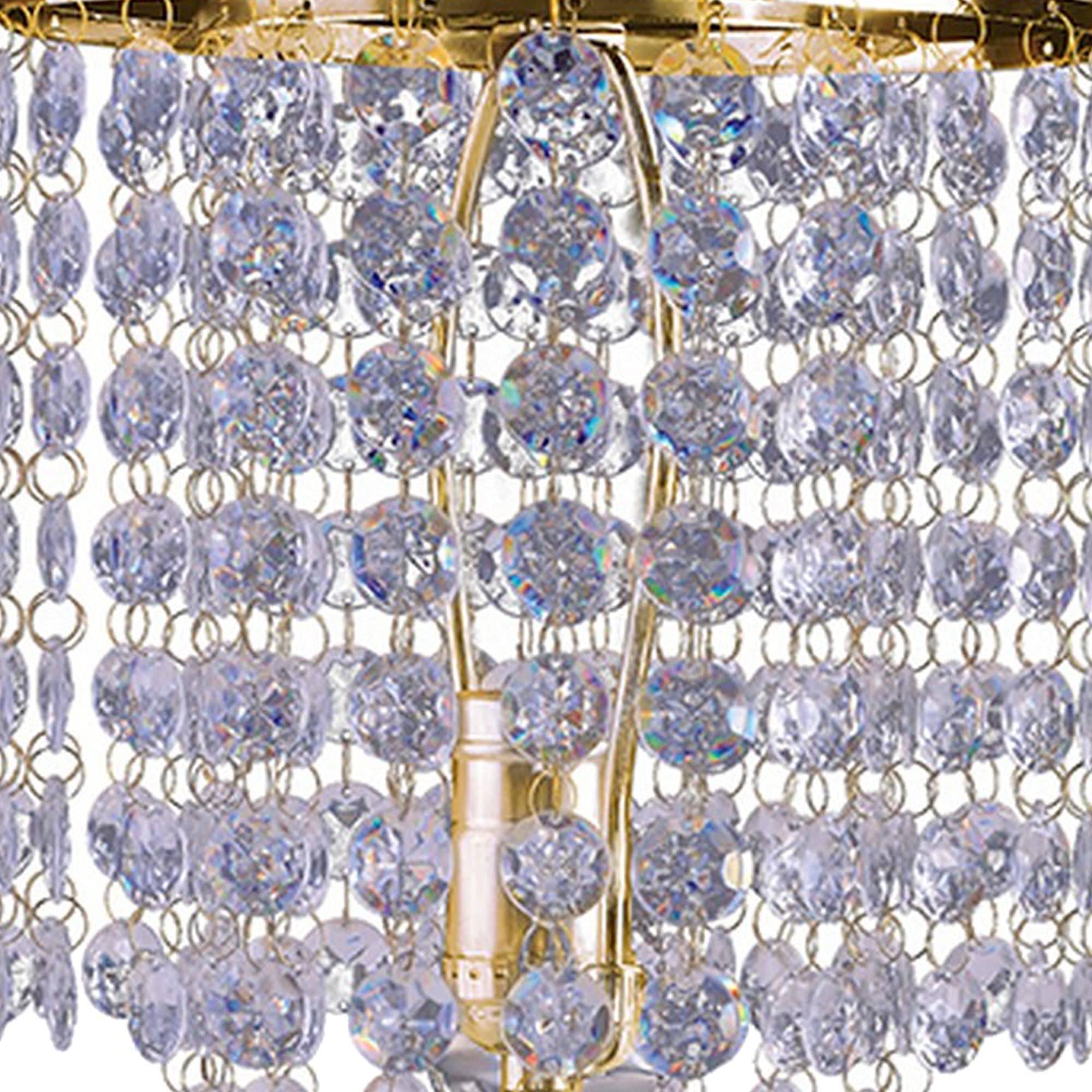 Benzara Metal Stalk Design Table Lamp with Hanging Crystals, Gold, Model BM240890