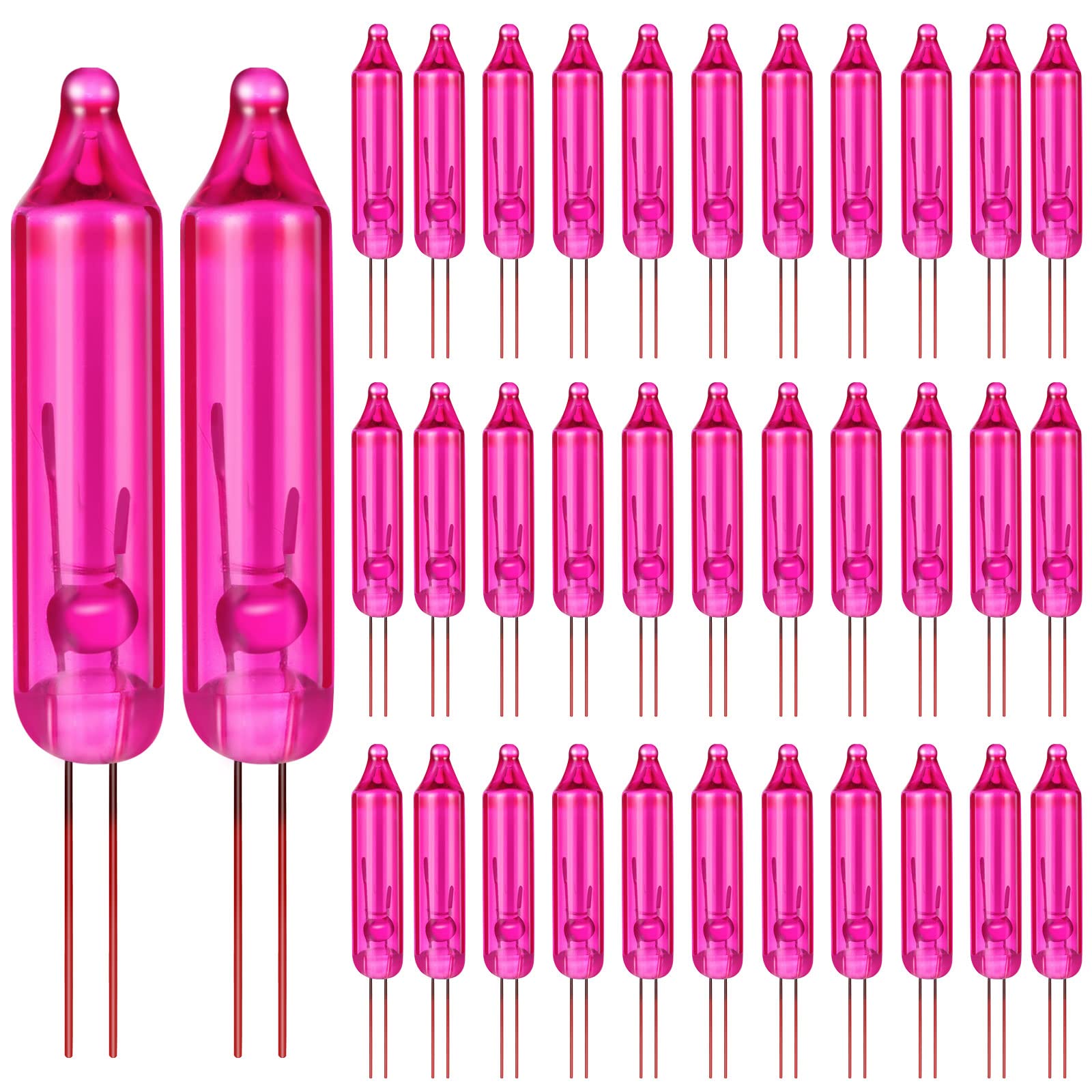 Mudder 200 Count 2.5V Christmas 50/100/150/200 Count Mini Incandescent Wire String Lights Replacement Bulbs Indoor/Outdoor Christmas Lights Decorations for Home Xmas Tree (Pink)