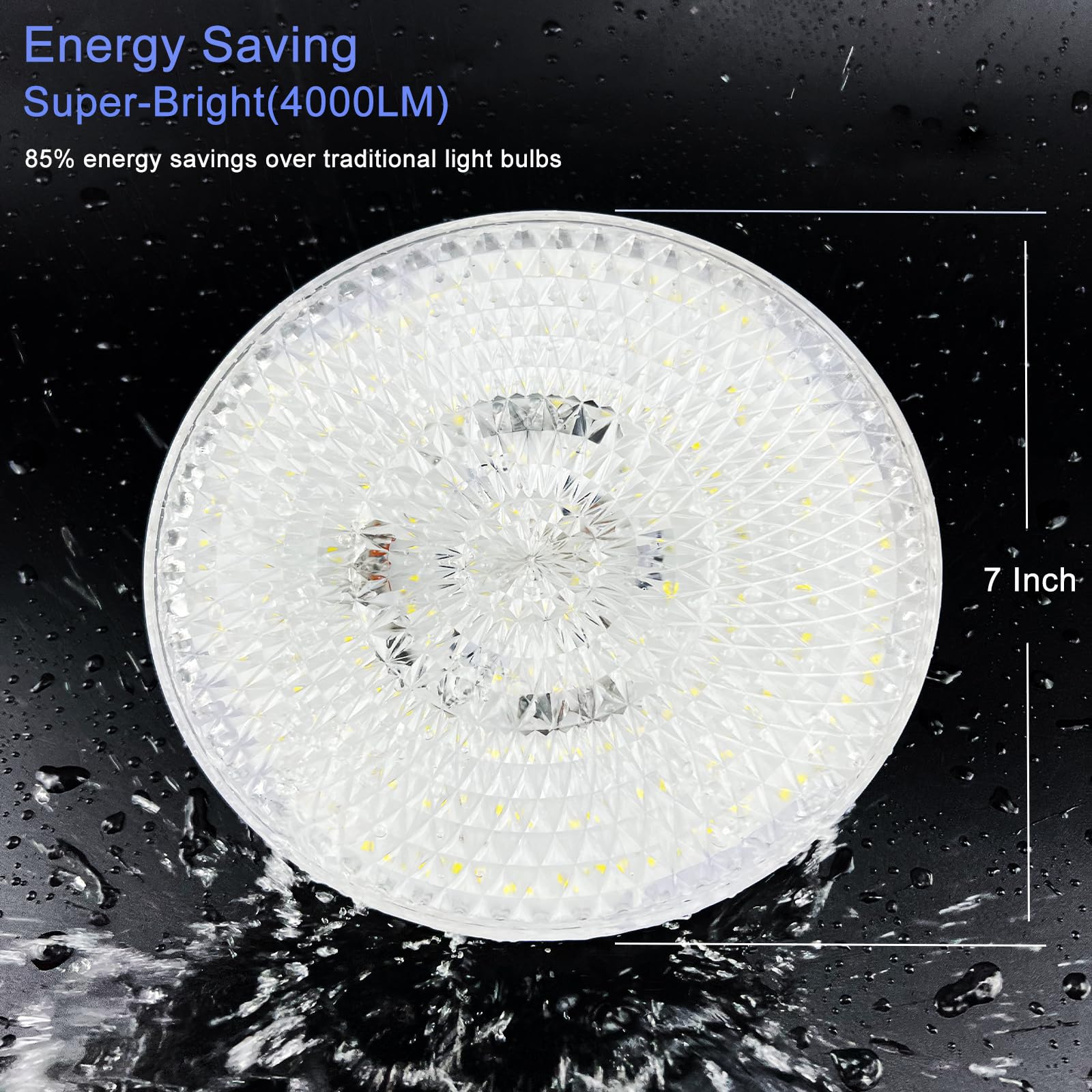 NCBNCB E27 UFO Garage Light Bulb 260W Equivalent 7 Inch 3000LM LED 6500K Daylight White ABS