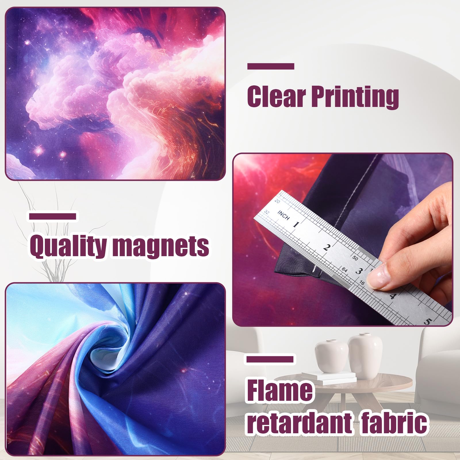 Outus Fluorescent Light Cover with 10 Magnets, 2 x 4 ft, Dreamy Sky, Reduces Glare for Office and Classroom