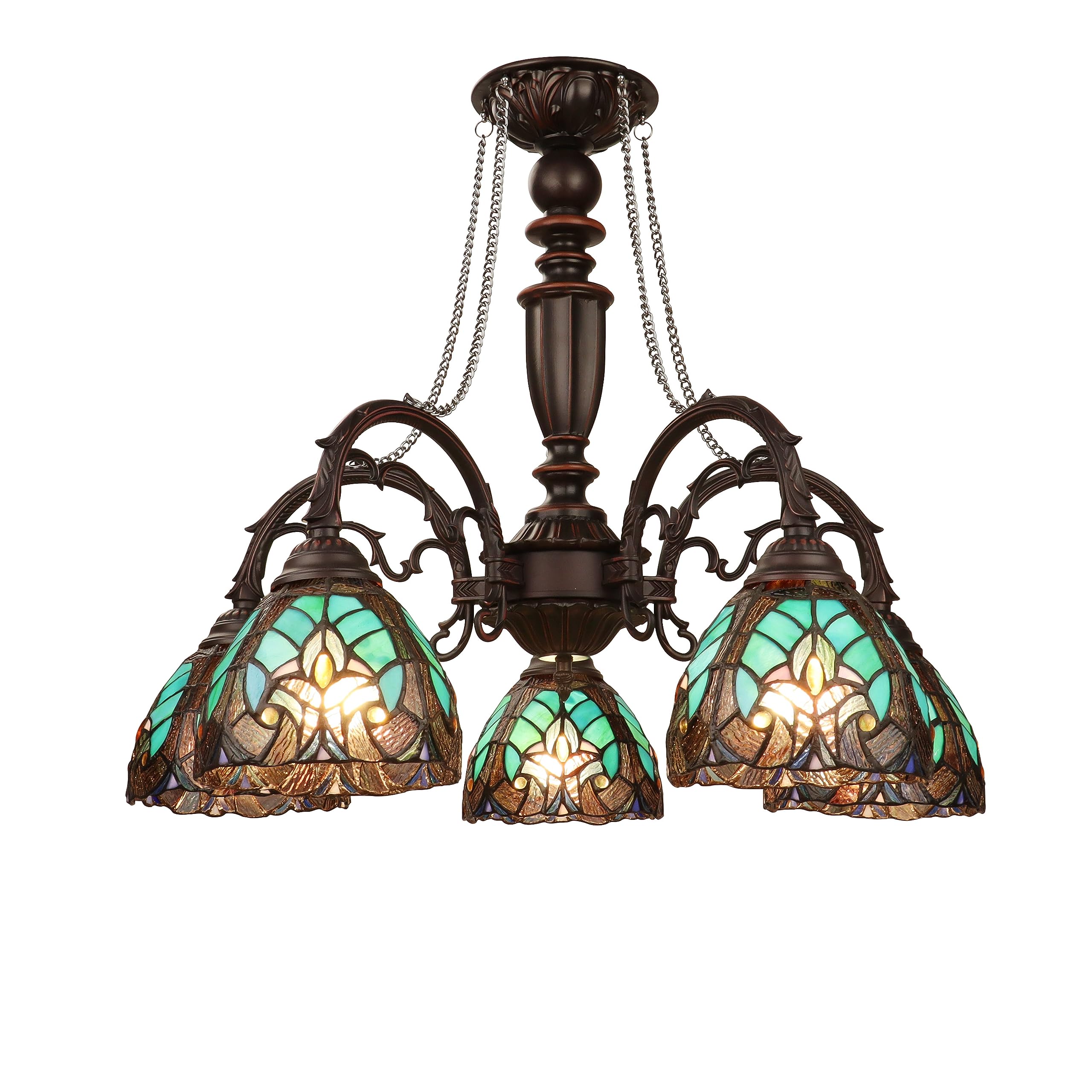 Chloe Lighting Chandelier 5-Light Antique Dark Bronze Finish 27in Wide Multicolor Model CH18780VG27-DC5