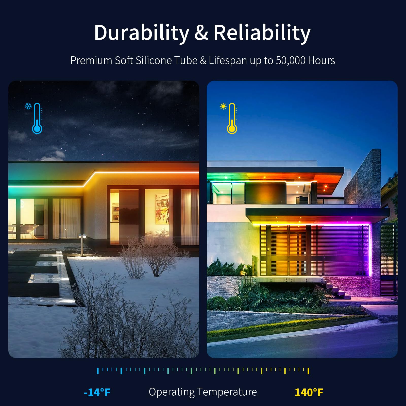 Ustarus Neon LED Strip Lights RGB IC 40FT Dimmable Waterproof with Remote for Indoor Outdoor Use