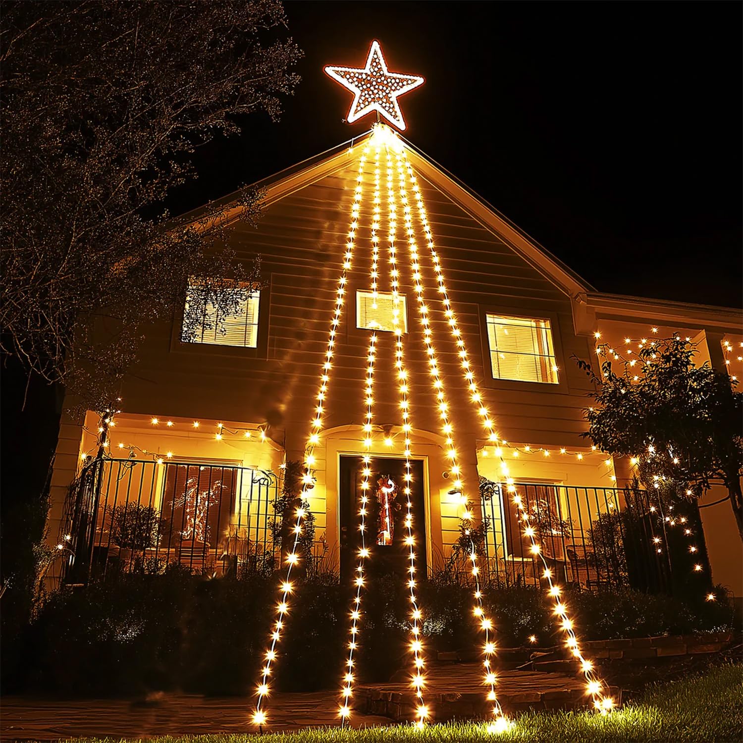LIGHTSHARE 750LED 245FT Star String Lights Warm White, 8 Modes 30V Plug in Fairy Lights with Remote Control for Home Garden Yard