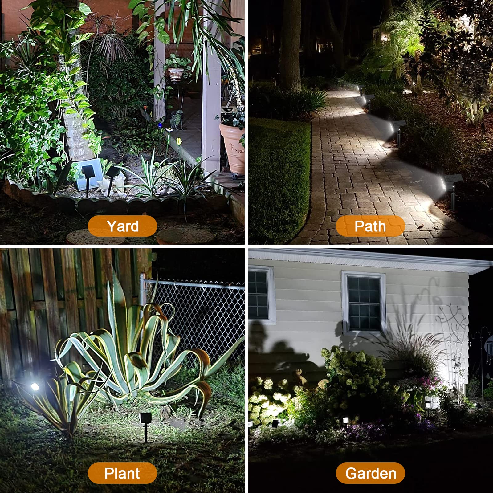 LANSOW Solar Spot Lights Outdoor, 57 LED, 3 Modes, IP65 Waterproof, 4 Pack, Daylight White