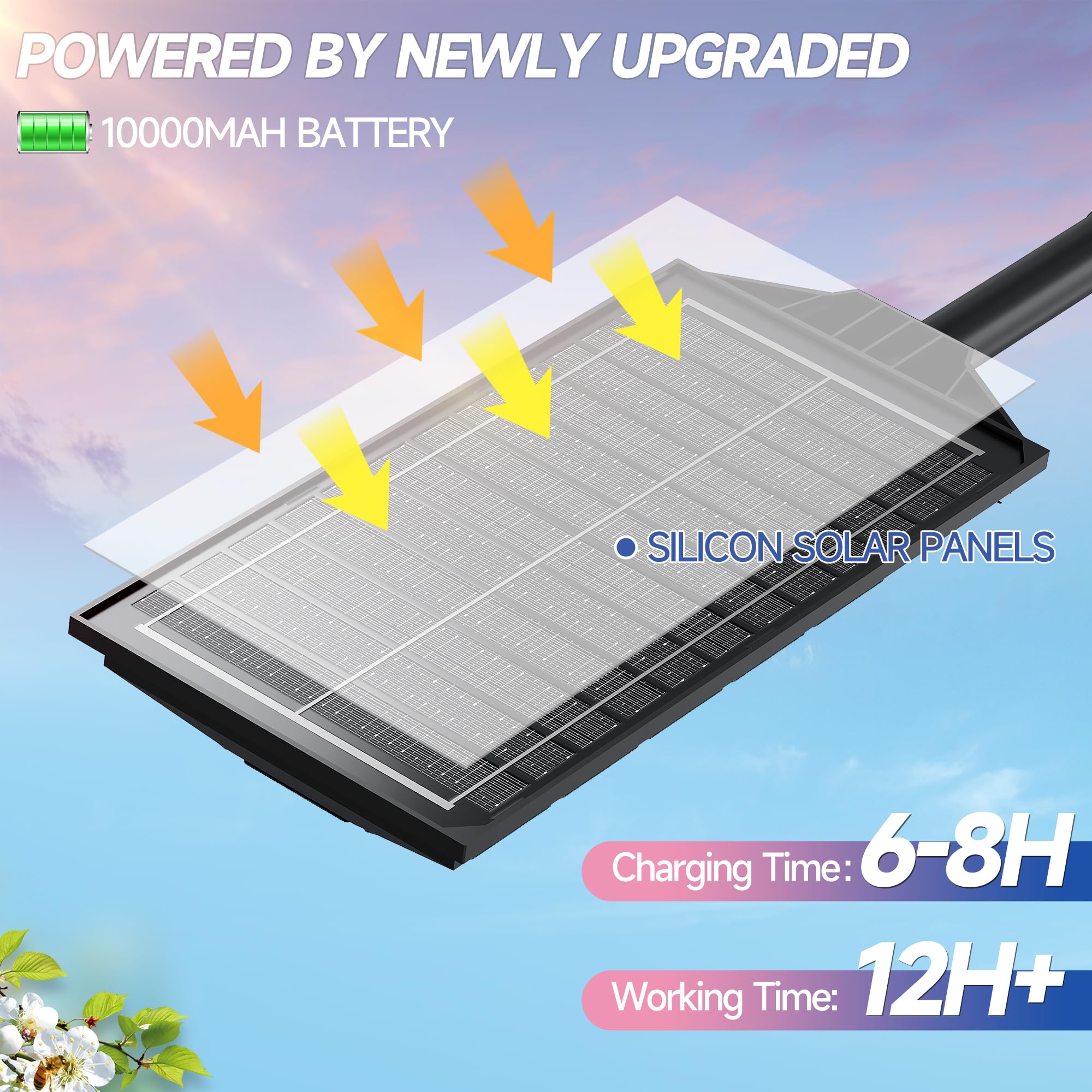Azeivk Solar Street Lights Outdoor 6500K Motion Sensor with Remote Control, Waterproof, 4 Pack, White
