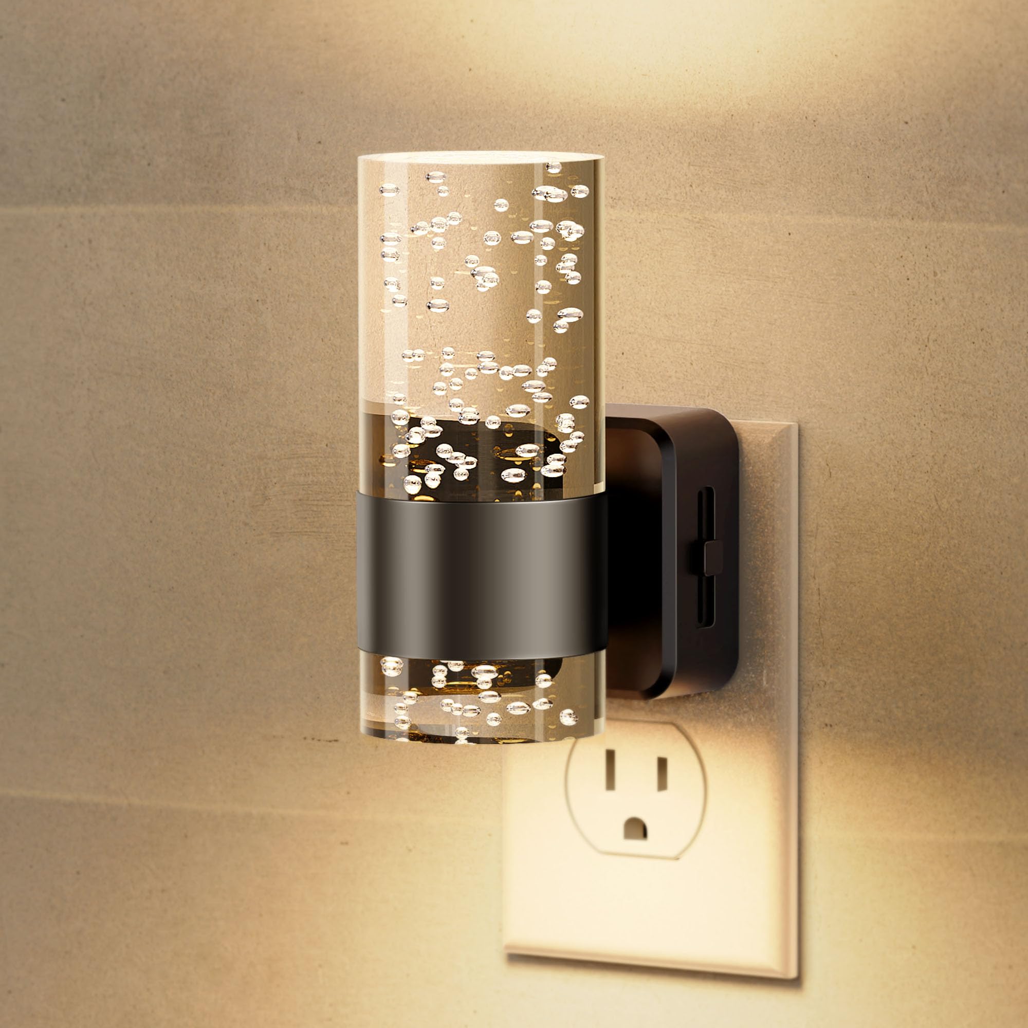 Jandcase Night Light, Night Lights Plug Into Wall,3000K Led Nightlight With 0-100Lm Adjustable Brightness, Automatic Night Light