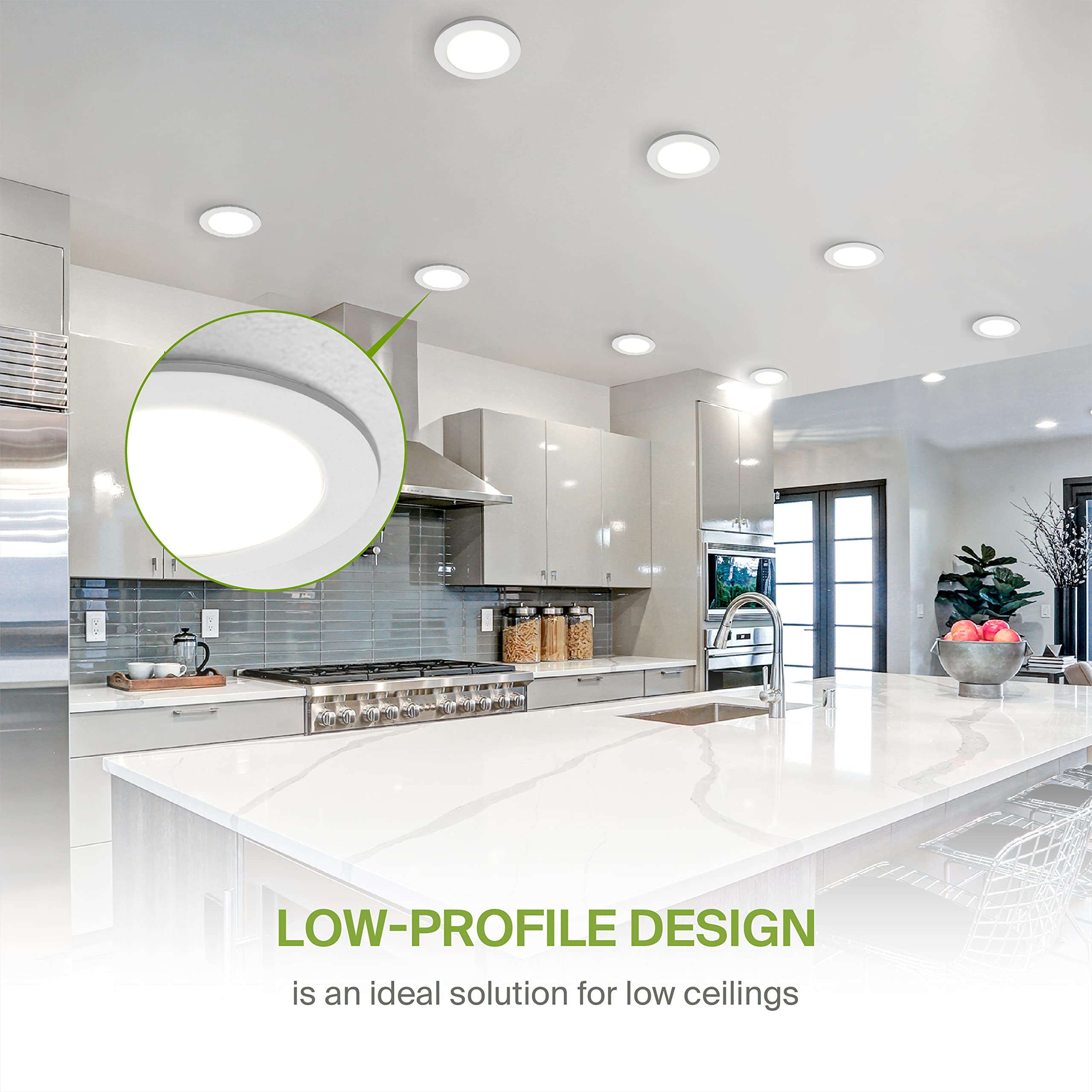 Asd 6 Pack Led Recessed Lighting 4 Inch 12W  5 Cct 2700K-5000K Cri90+  Ic Rated Ultra Thin Dimmable Ceiling Lights With J Box  Canless Wafer Downlight  Round Slim Panel Light  Ul Listed  White