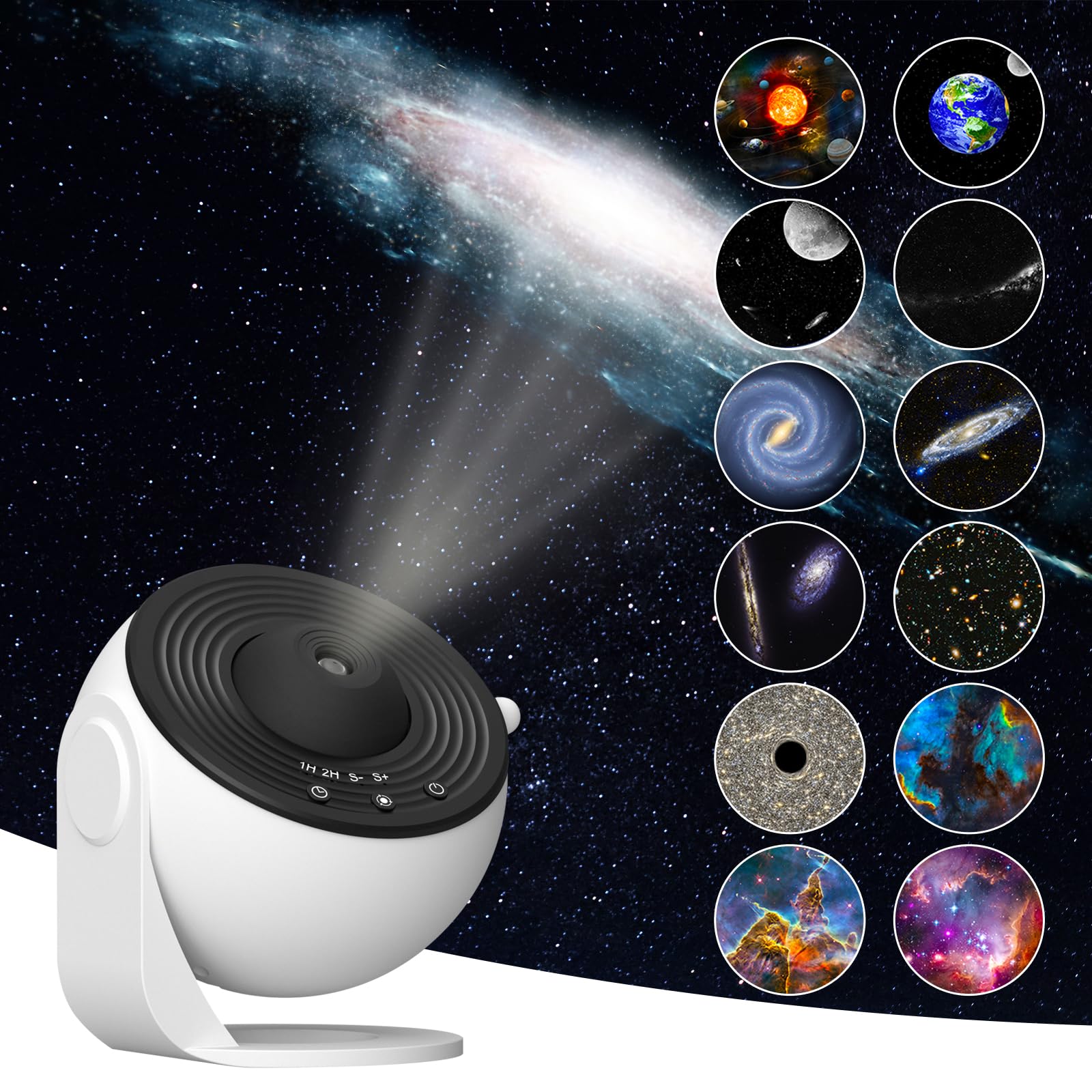 SIXDEFLY Planetarium Galaxy Projector13 in 1, Galaxy Light with 360 Rotating, Space Projector Nebula Star Night Light for Kids A