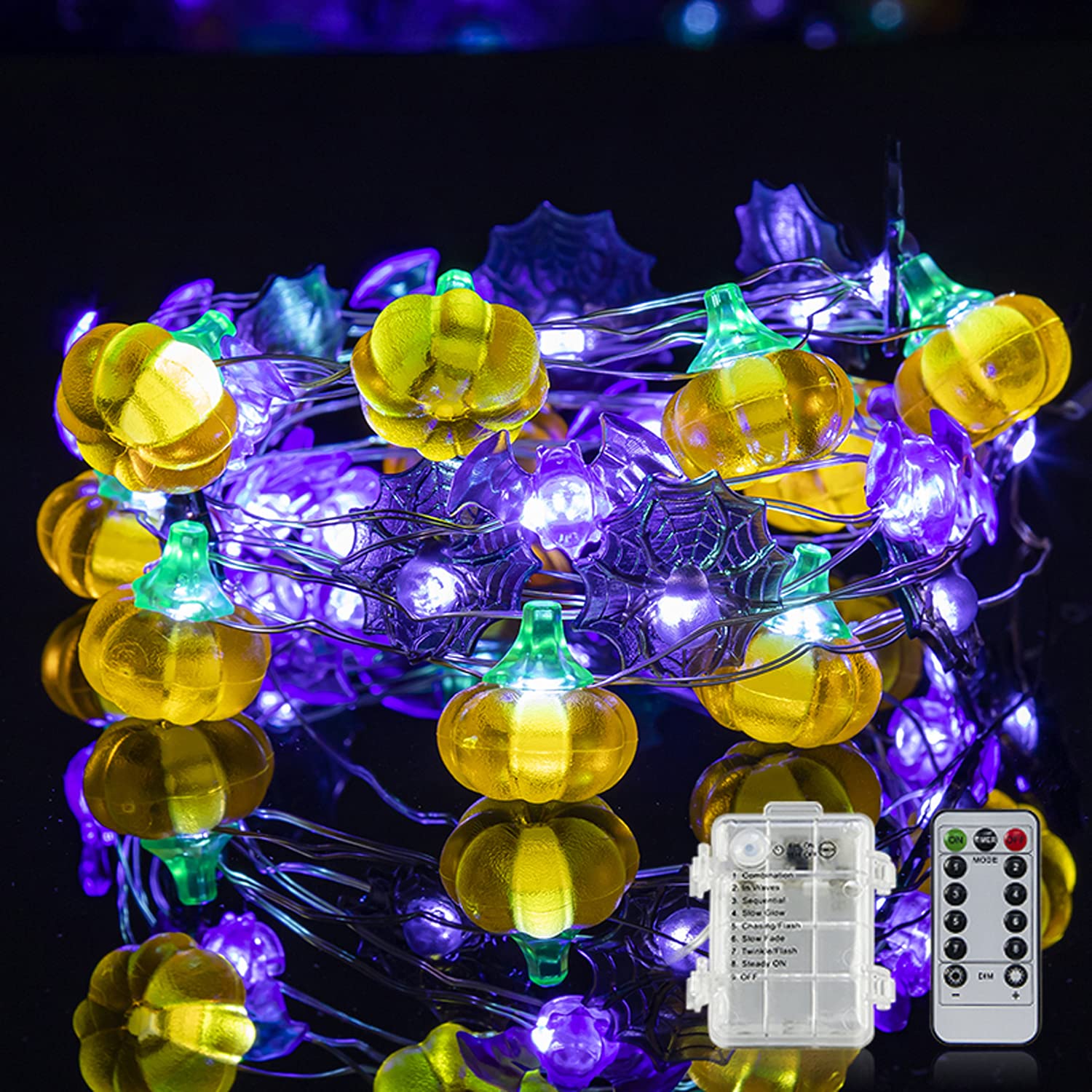 DmHirmg Halloween Decorations Lights Halloween String Lights Battery Operated 8 Modes Waterproof 40LEDs Each Outdoor Halloween L