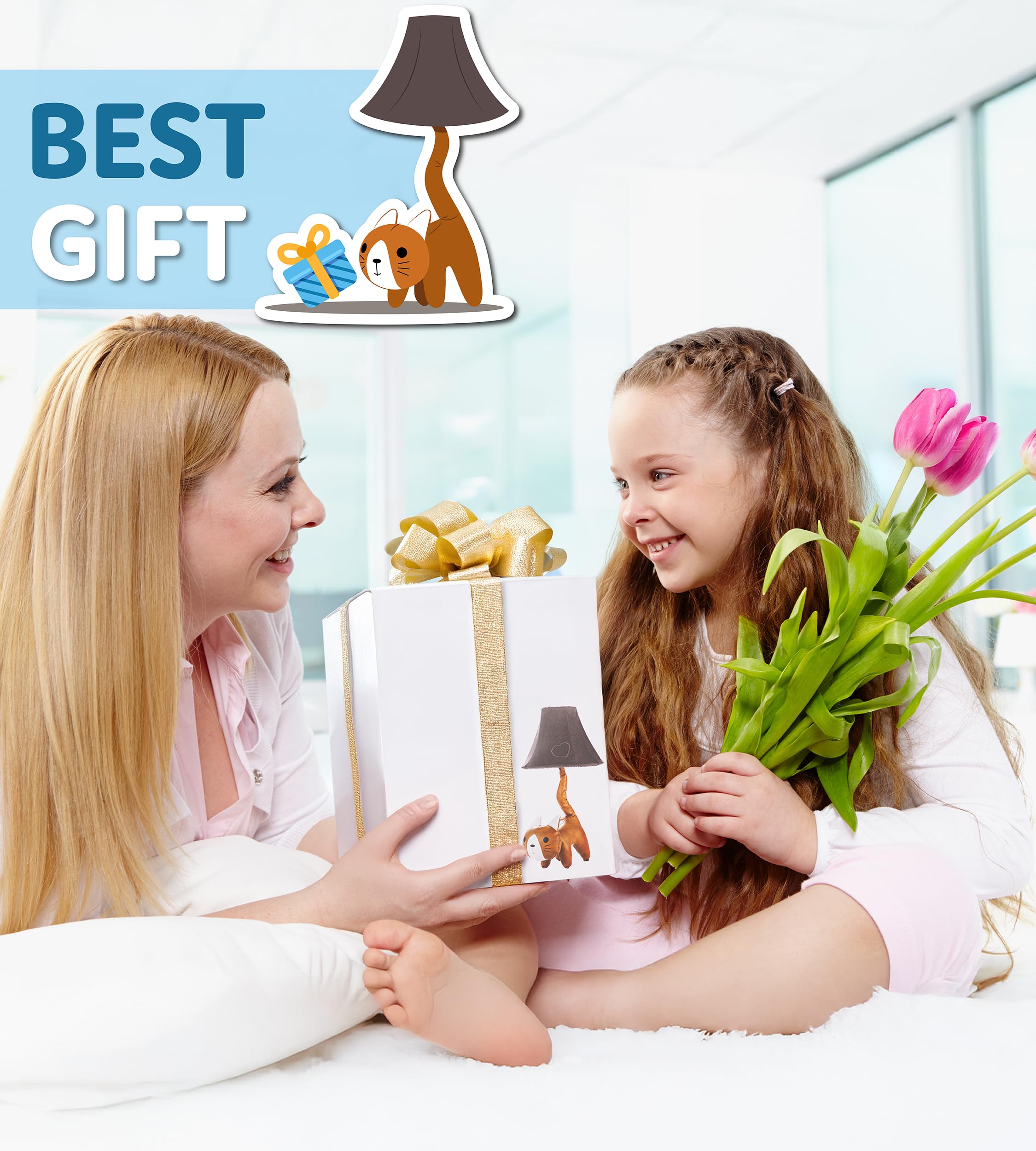 Cat Lamp For Girls Bedroom - 20  Animal Lamp For Kids Room - Cute Christmas Gifts  Birthday Gifts For All Ages: Toddler Boys  Children  Grandkids 3 4 5 And Up Years Old  Sister  Brother  Sibling