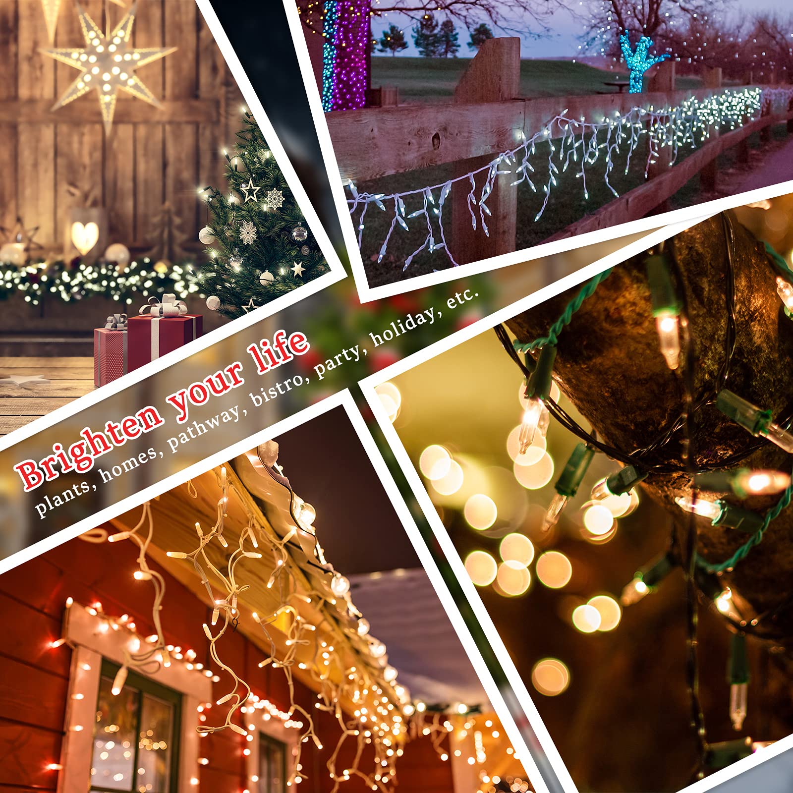 Mudder 300 Pcs Mini Christmas 2.5 Volt Replacement Light Bulbs for Christmas Trees Decorative Light Supplies Indoor Outdoor Xmas