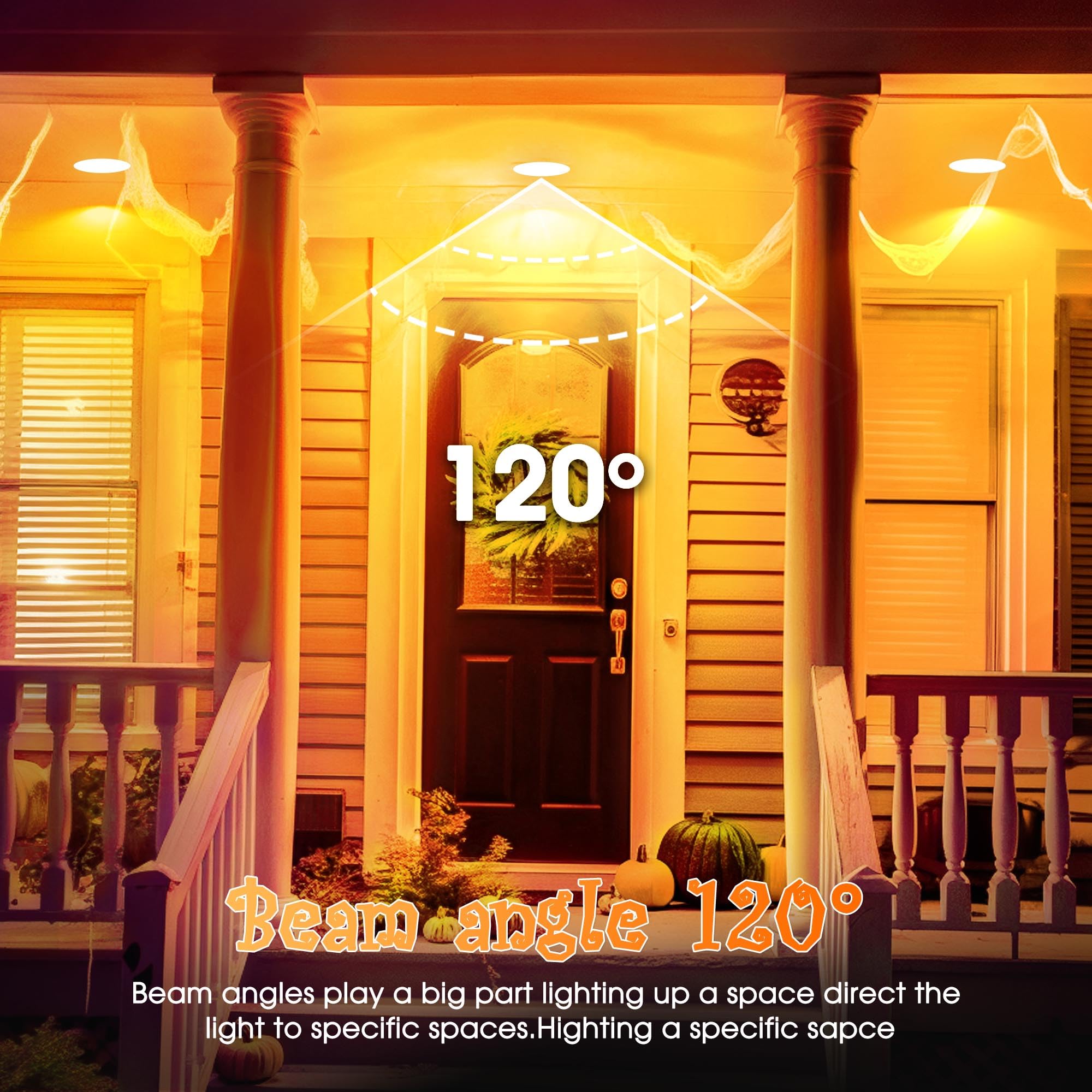Led Par38 Flood Orange Light Bulb - 150W Equivalent Halloween Flood Lighting  15W E26 Base Orange Led Lights  For Halloween Party Decoration  Porch  Home Lighting  Holiday Lighting Outdoor  2 Pack