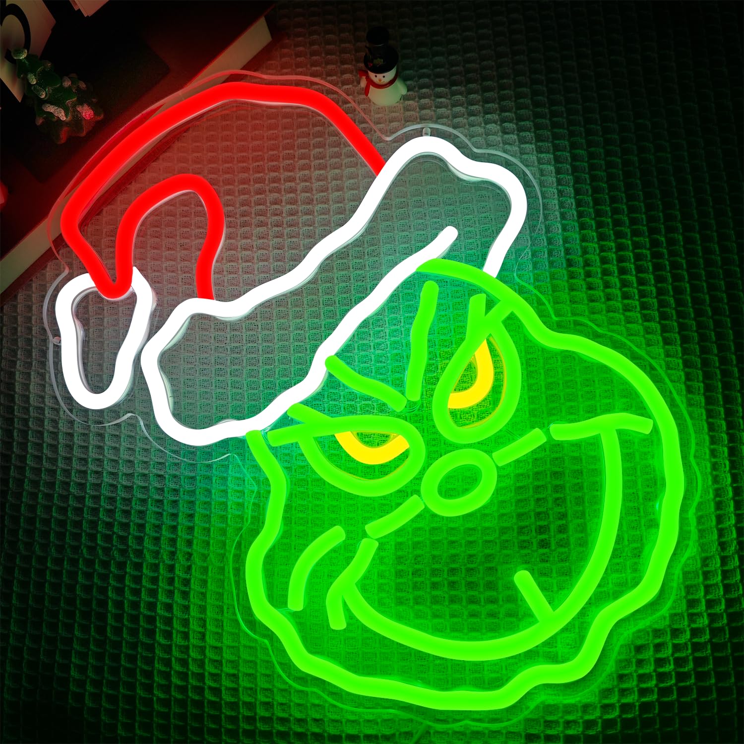 Lulkod Christmas Neon Sign, Dimmable LED Wall Decor, 10.8inx14.7in, Red White Green