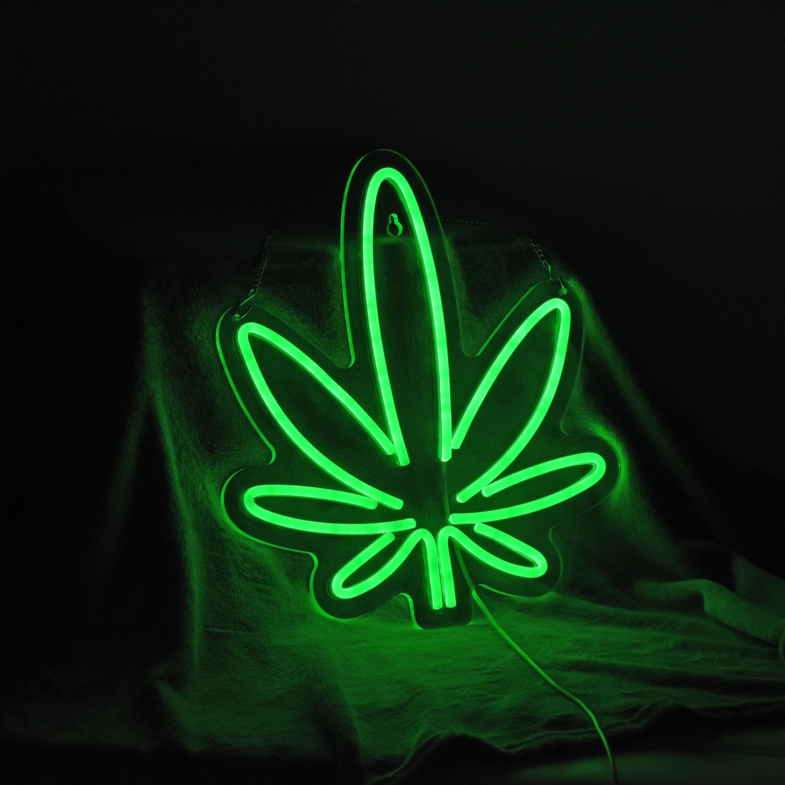 Roouneon LED Neon Sign - Clover Shamrock Light for Bar, Bedroom, Home Decor - Green2 - Model LED-Clover