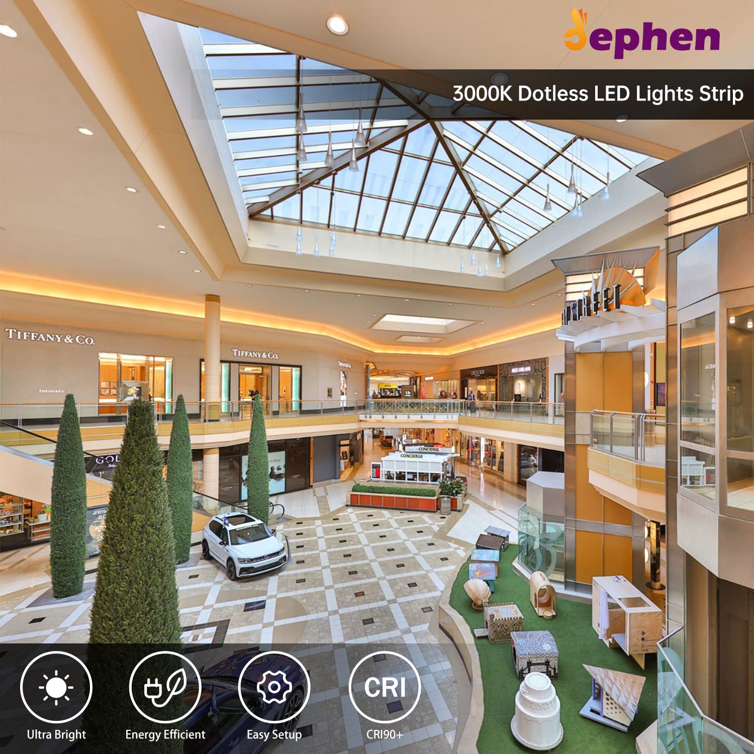 COB LED Strip Lights, 65.6ft/20m 3000K Led Lights Strip, 504LEDS/M DC48V LED Rope Lights, CRI90+ Flexible and 3M Tape Light for