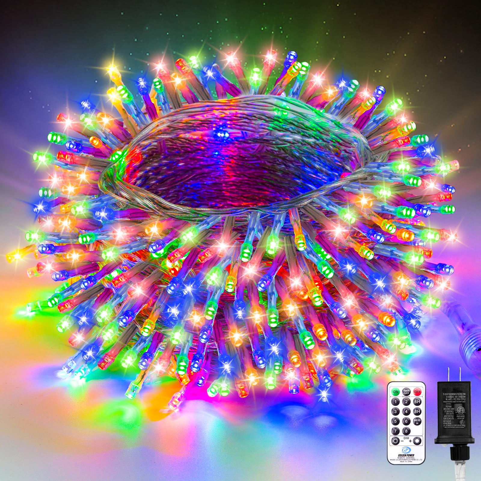 VARMEPALS 200LED Easter Decorations Colorful String Lights,Extra-Long 76ft Easter Lights Waterproof 8 Modes,Dimmable Spring Ligh