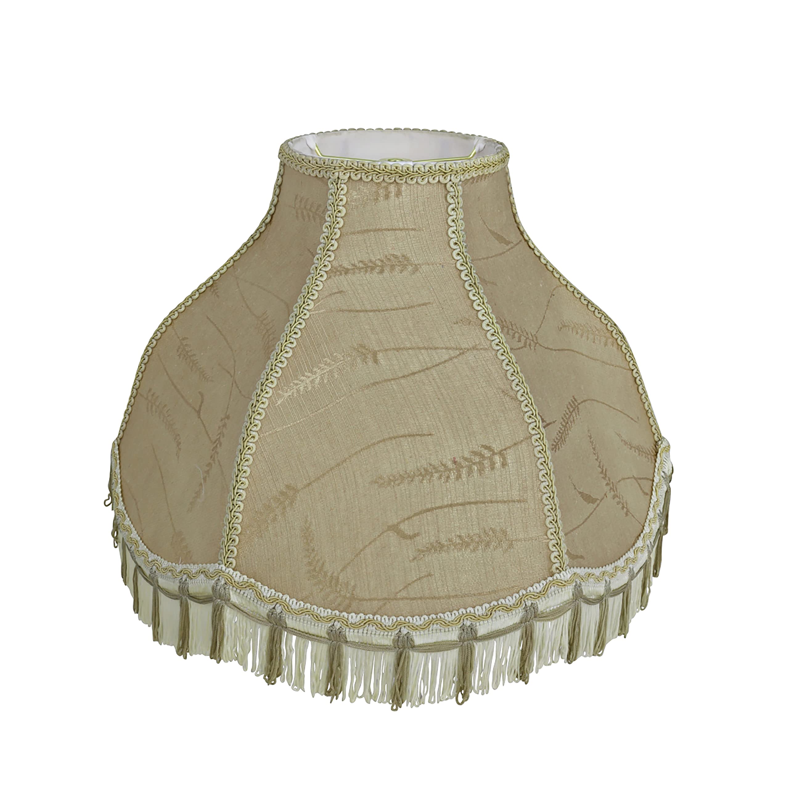 Aspen Creative 30301 17'' Wide (6'' x 17'' x 12'') Transitional Scallop Bell Shape Spider Construction Lamp Shade, Oatmeal