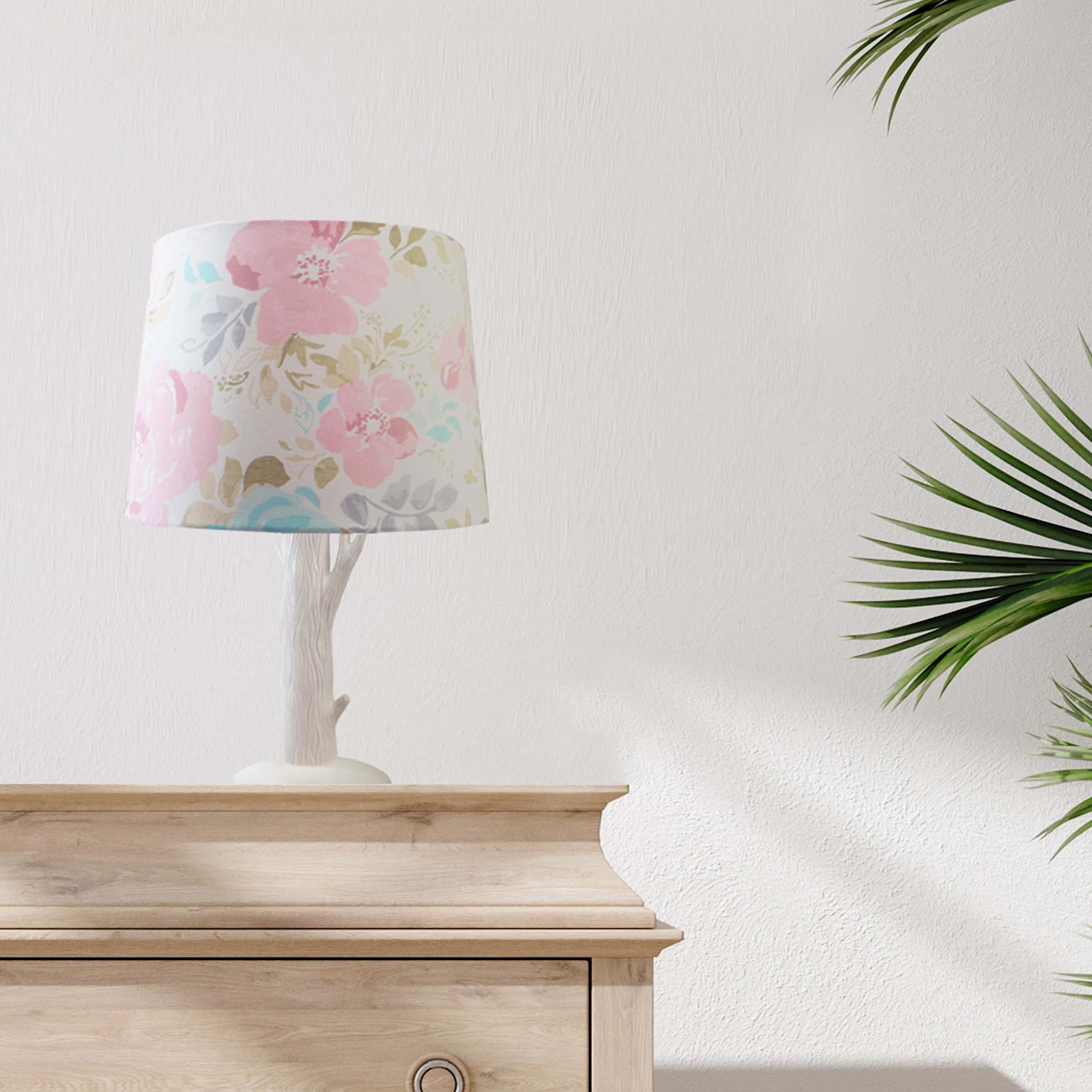 Levtex Baby Malia - Night Owl Table Lamp and Shade - Floral - Nursery Accessories - Measurements: 22 in. high and 6 in. Diameter