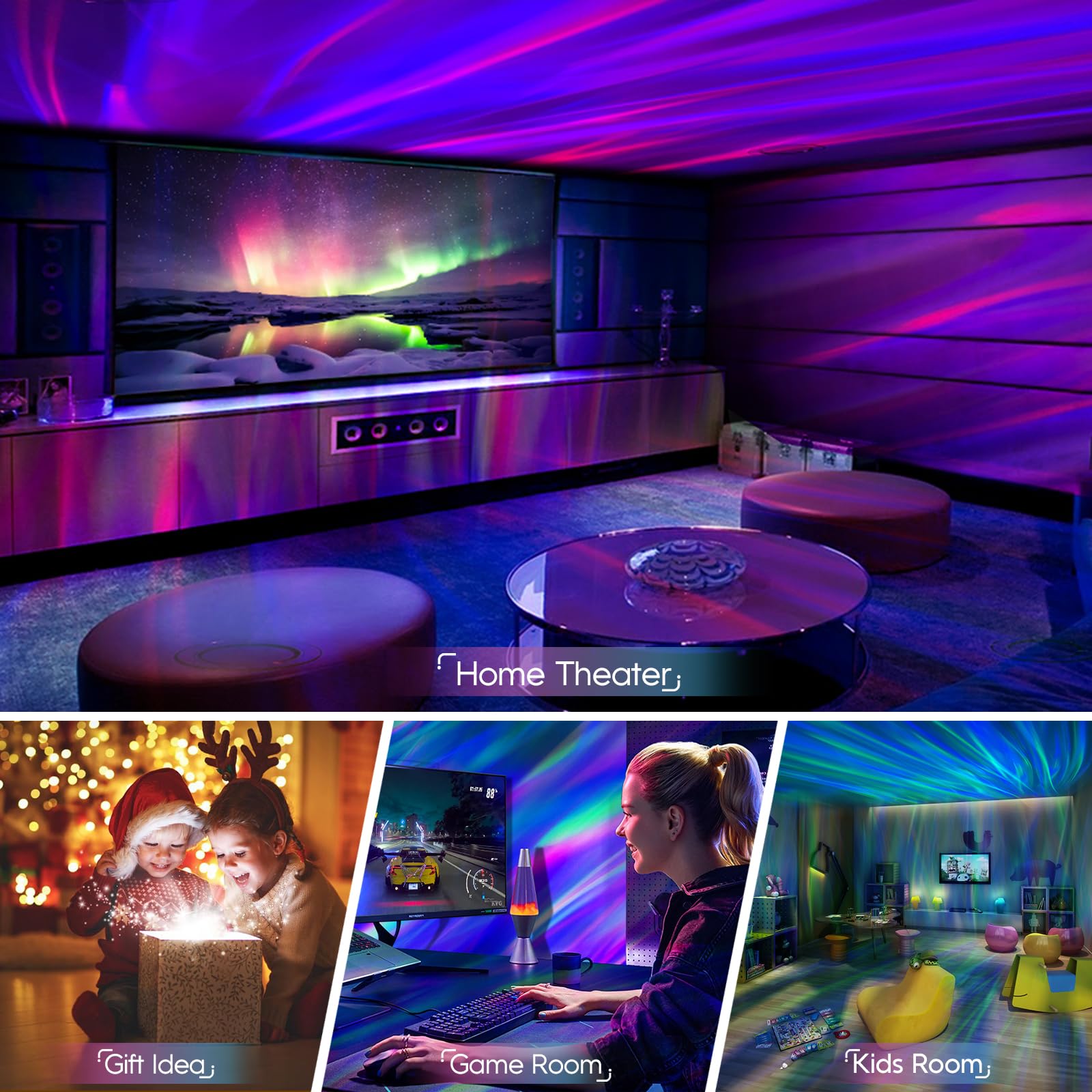 Rossetta Astronaut Galaxy Projector, Dimmable LED Night Light, Aurora White, Model HJ-XKD07, Space-Themed Room Decor for Kids