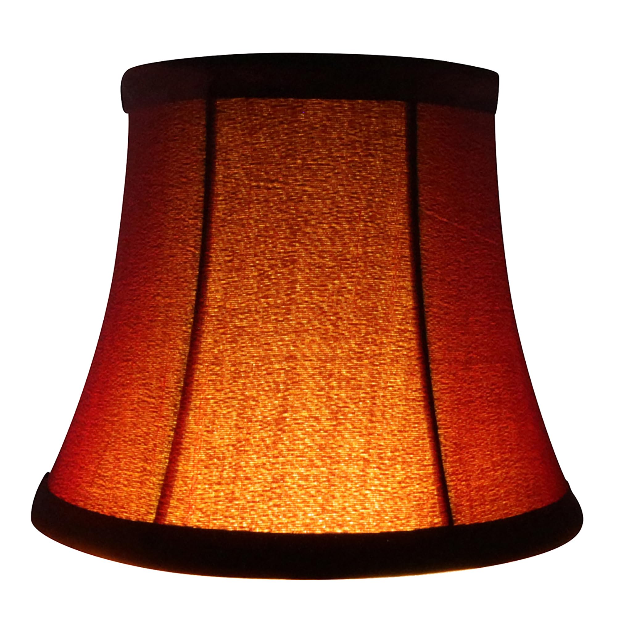 MERIVILLE Faux Silk Chandelier Lamp Shades Set of 2, Burgundy, Softback Bell Shape, Clip-On Fitter, 4in x 6in x 5in