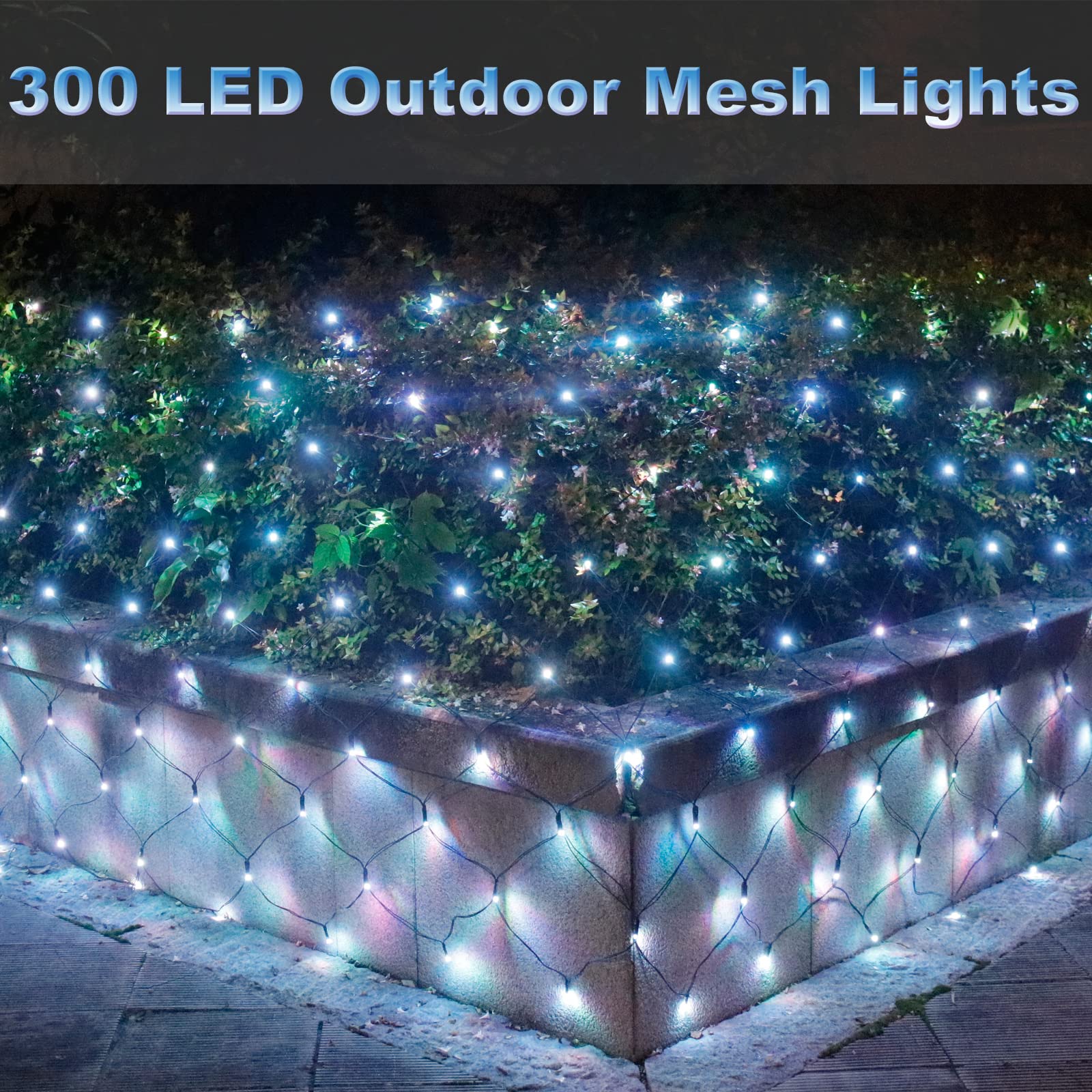 Oycbuzo 300Led White Net Lights, 14.8Ft X 5Ft Connectable Christmas Outdoor String Mesh Lights With 8 Lighting Modes, Waterproof