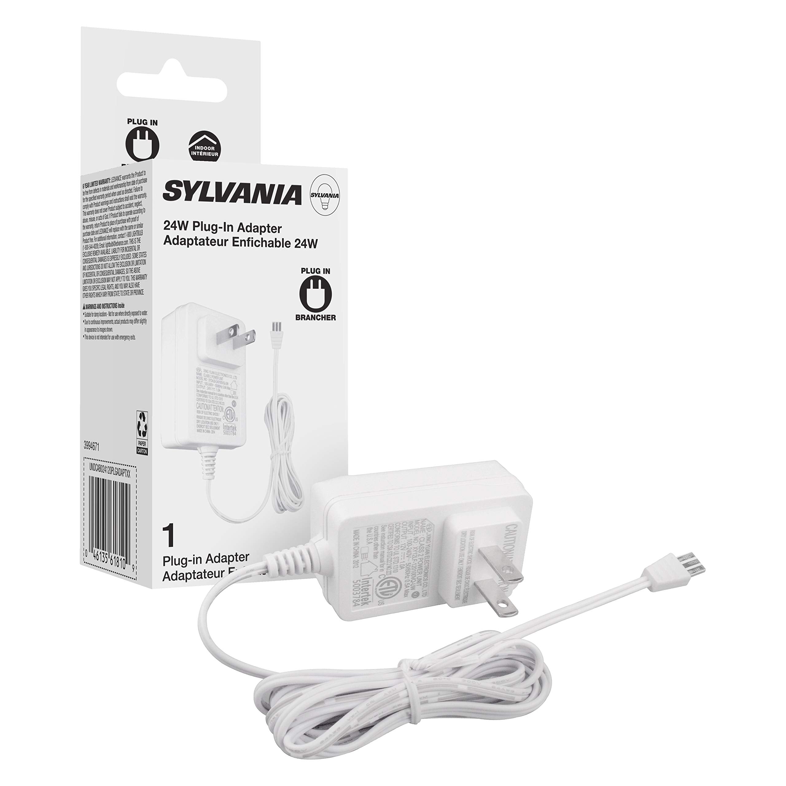 SYLVANIA TruWave Natural Series 24W Plug-In Adapter for Under Cabinet Light System - 1 Pack