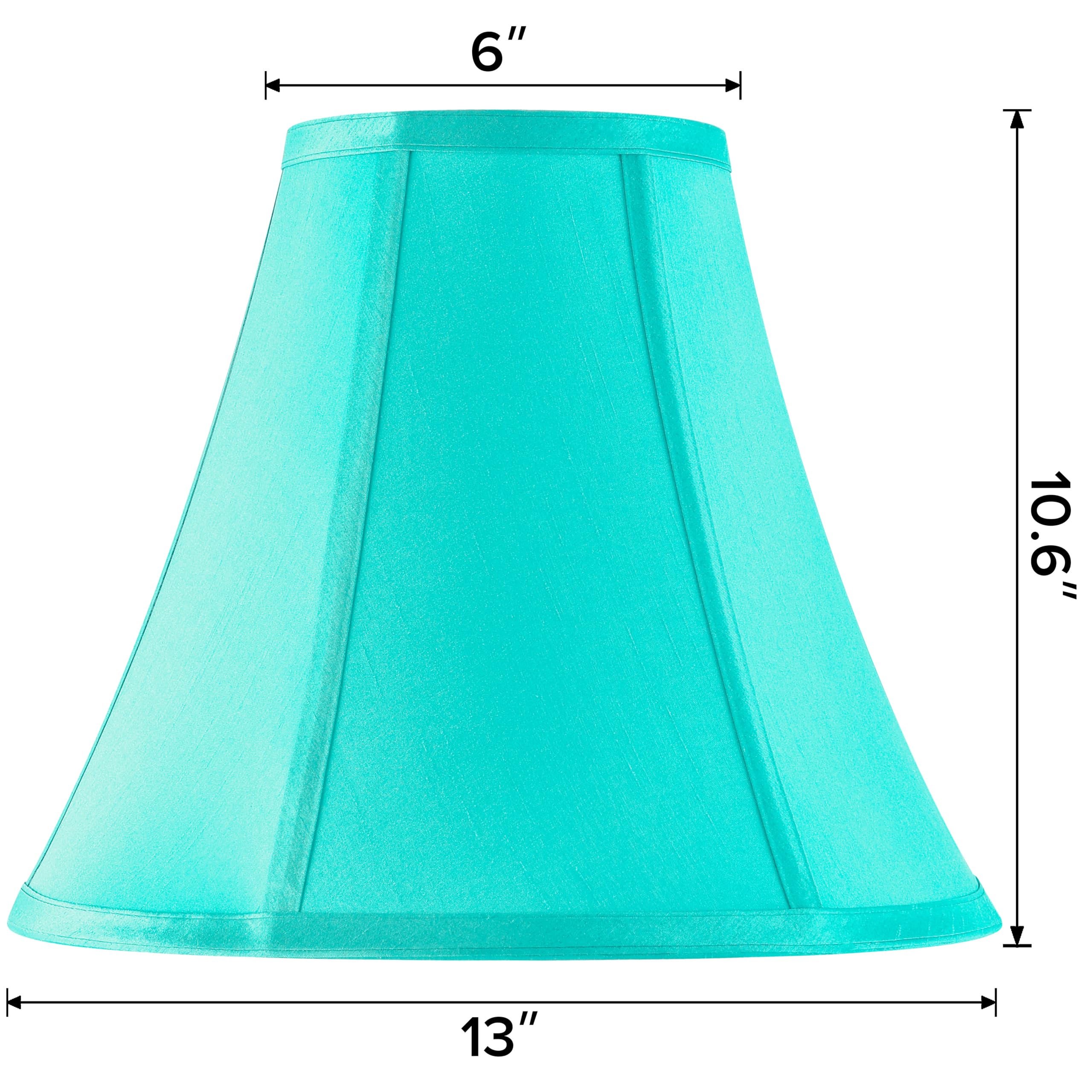 Go&So Teal Bell Lamp Shades Medium Lamp Shade 6'' Top X 13'' Bottom X 10.6'' High(Spider) Modern Fabric Lamp Shade For Table Lam