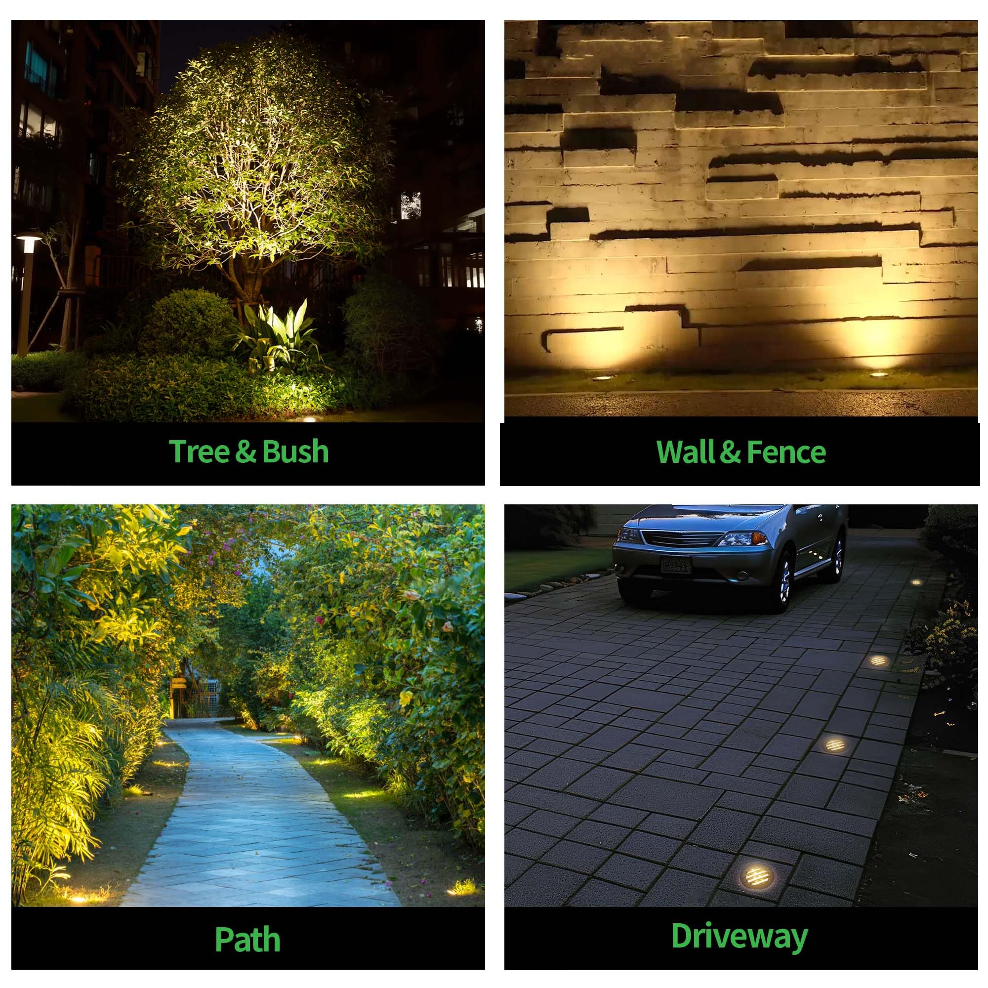 Varmtalys Ground Well Lights, Landscape Led Low Voltage Inground Lights, Outdoor Waterproof Ip67, 12V Wired Aluminum Grille On T