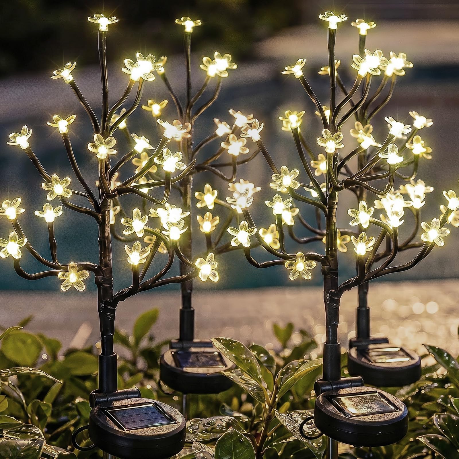 BERNGI Solar Garden Lights Outdoor Waterproof,Garden Decor Solar Flowers For Outside Decorative,6Pack 2Modes Solar Powered Fairy