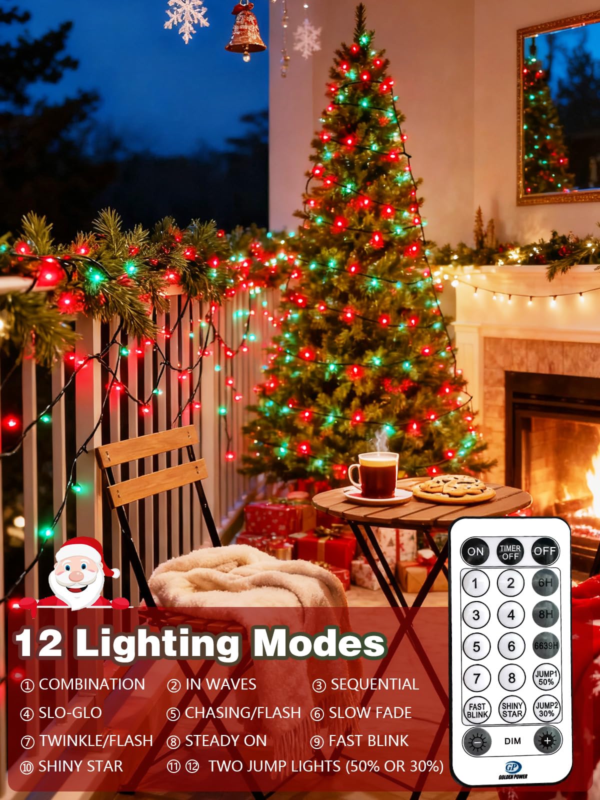 Voice Controlled Christmas Lights With Remote  99 Ft 300 Led String Lights Indoor Outdoor With 12 Modes 3 Timers  Dimmable Twinkle Light Plug In Waterproof For Xmas Tree Party Decor  Red And Green